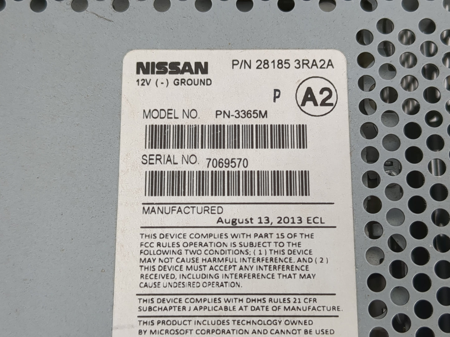 2013-2014 Nissan Sentra Radio AM FM Cd Player Receiver Replacement P/N:28185 3RA2A Fits Fits 2013 2014 OEM Used Auto Parts -