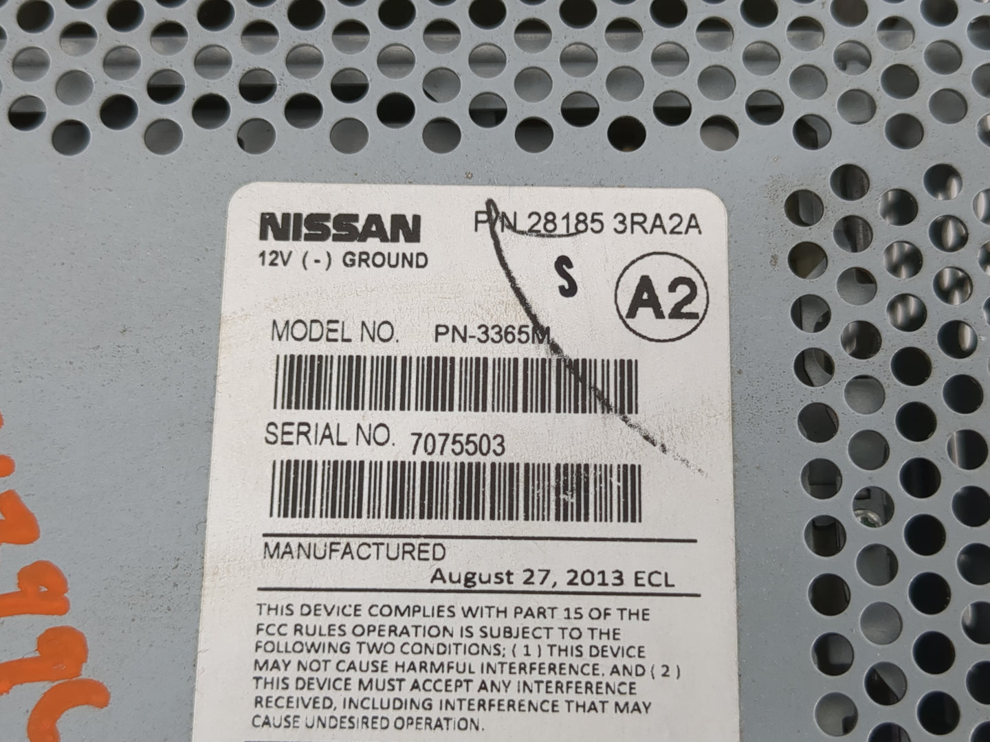 2013-2014 Nissan Sentra Radio AM FM Cd Player Receiver Replacement P/N:28185 3RA2A Fits Fits 2013 2014 OEM Used Auto Parts -