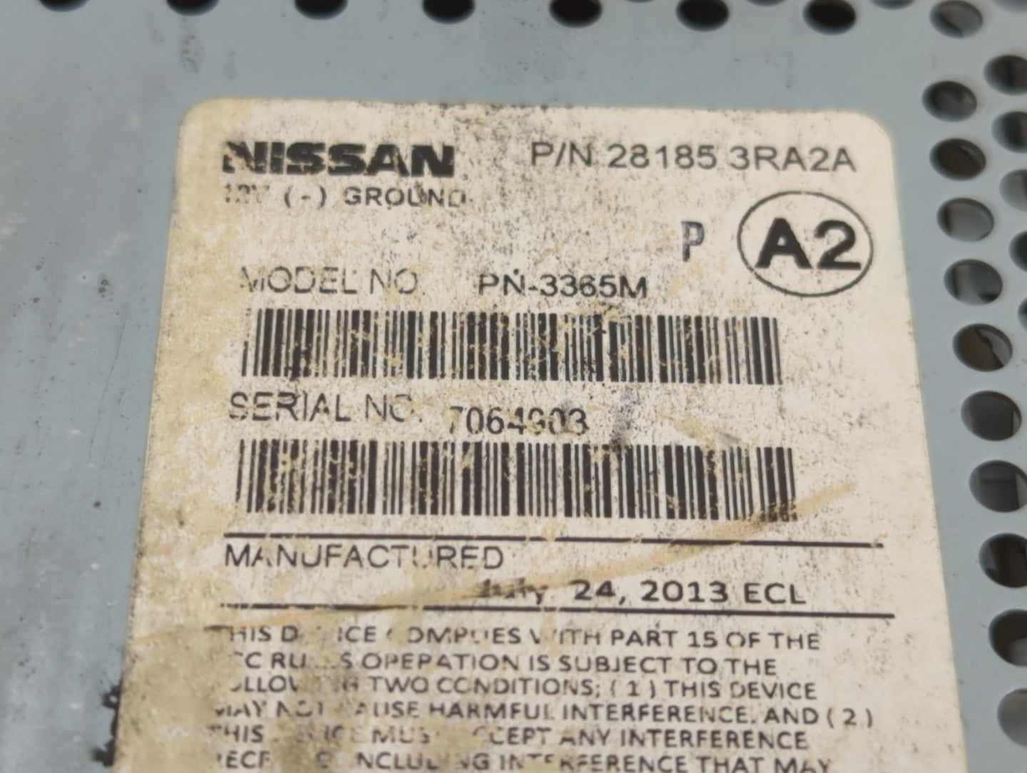 2013-2014 Nissan Sentra Radio AM FM Cd Player Receiver Replacement P/N:28185 3RA22A Fits Fits 2013 2014 OEM Used Auto Parts 
