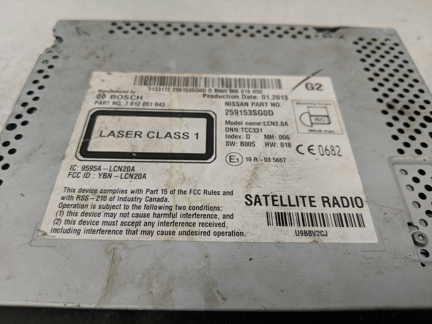 2013 Nissan Sentra Radio AM FM Cd Player Receiver Replacement P/N:9595A-LCN20A 7 612 051 043 Fits Fits 2014 OEM Used Auto Pa