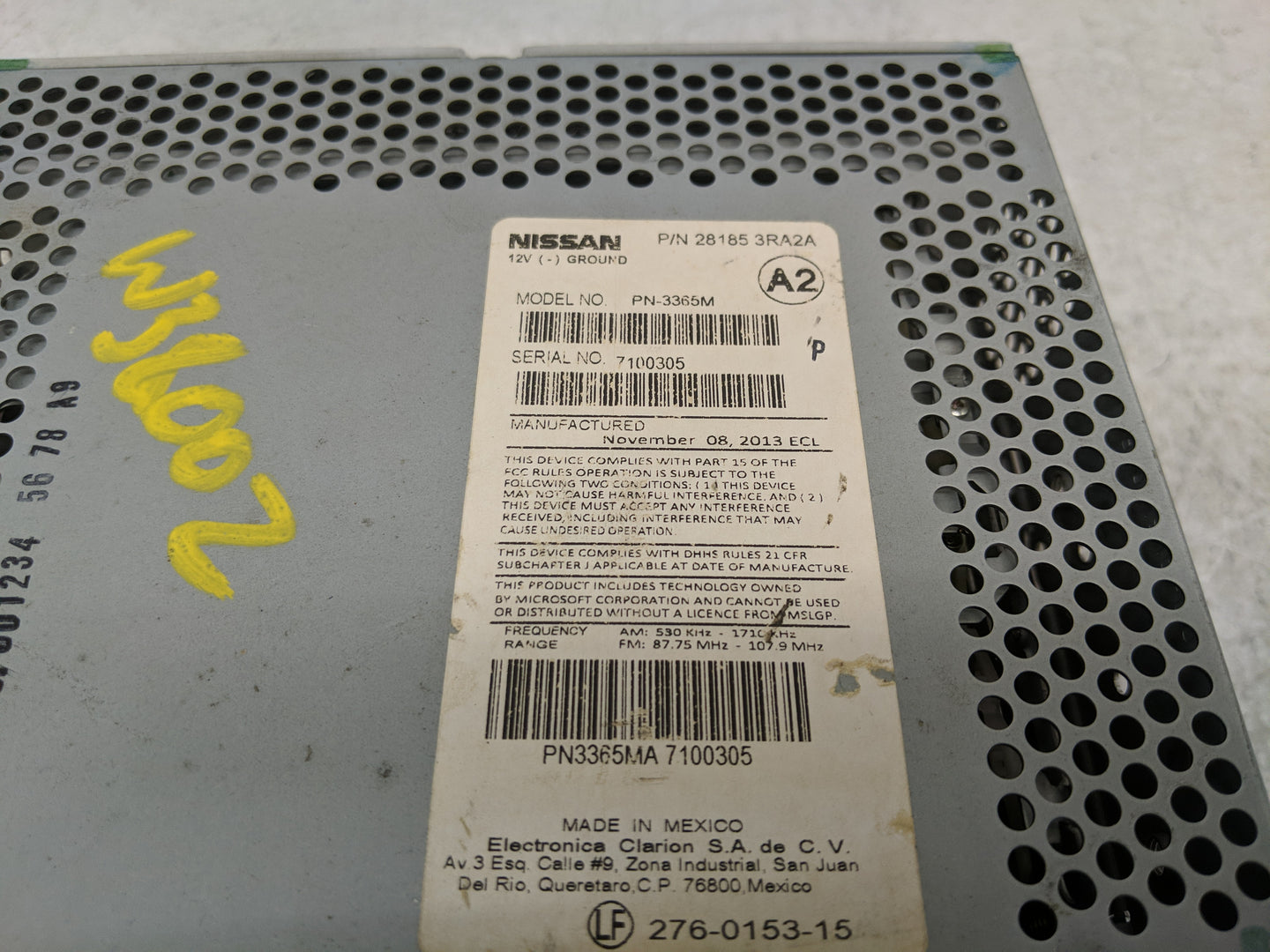 2013-2014 Nissan Sentra Radio AM FM Cd Player Receiver Replacement P/N:28185 3RA2A Fits Fits 2013 2014 OEM Used Auto Parts -