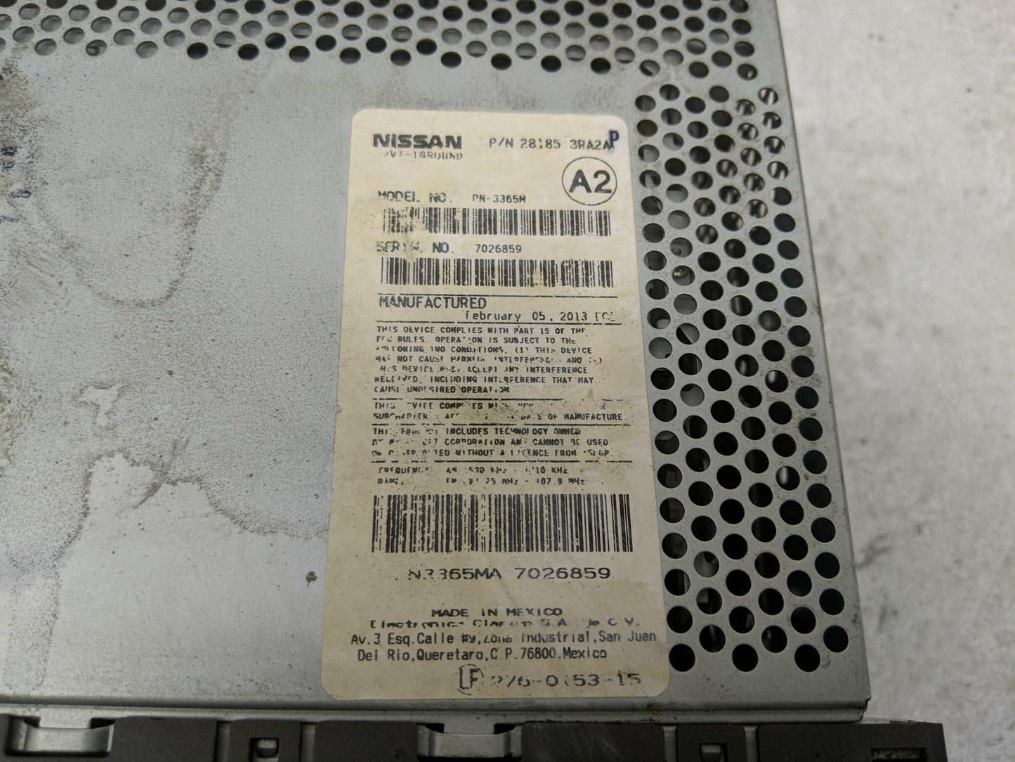 2013-2014 Nissan Sentra Radio AM FM Cd Player Receiver Replacement P/N:28185 3RA2A Fits Fits 2013 2014 OEM Used Auto Parts -