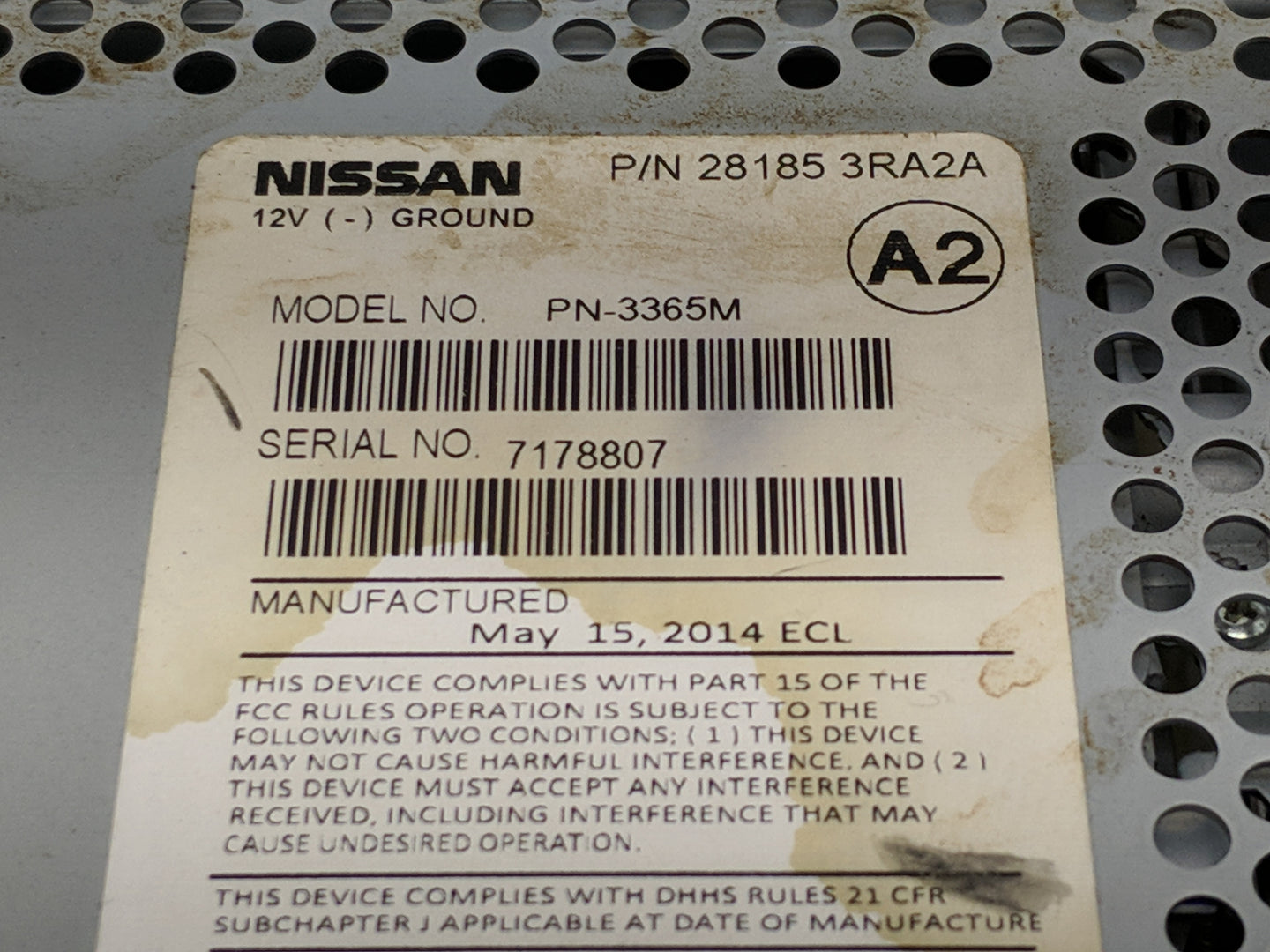 2013-2014 Nissan Sentra Radio AM FM Cd Player Receiver Replacement P/N:28185 3RA2A Fits Fits 2013 2014 OEM Used Auto Parts -