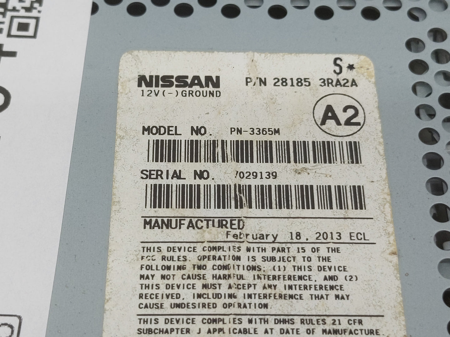 2013-2014 Nissan Sentra Radio AM FM Cd Player Receiver Replacement P/N:28185 3RA2A Fits Fits 2013 2014 OEM Used Auto Parts -