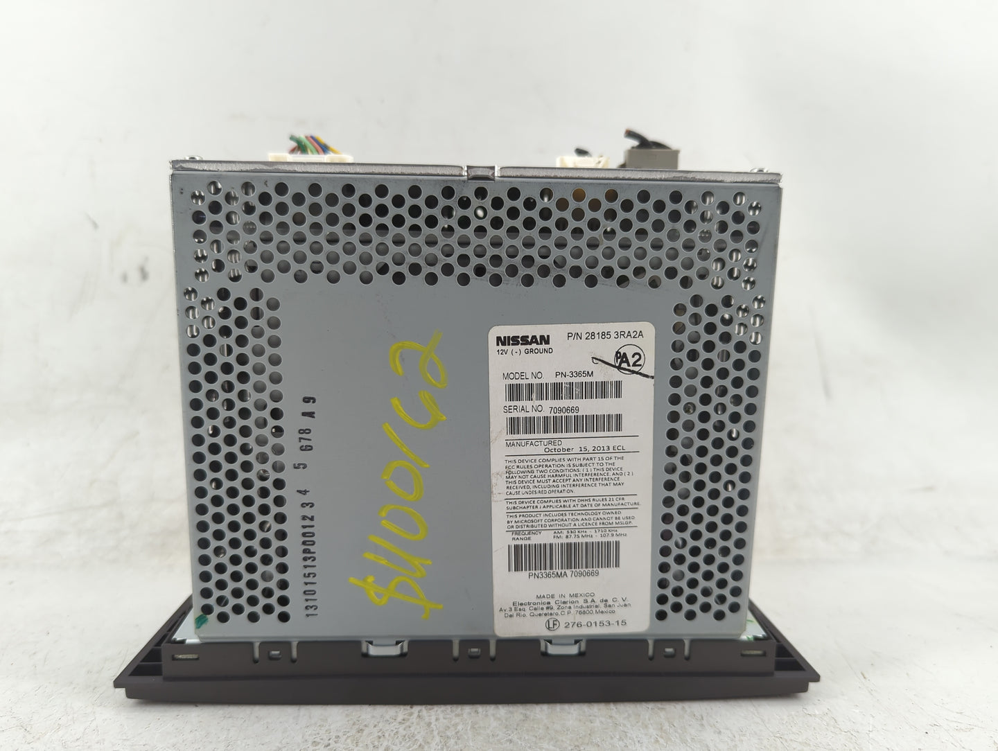 2013 Nissan Sentra Radio AM FM Cd Player Receiver Replacement P/N:28185 3RA2A Fits Fits 2014 OEM Used Auto Parts - Oemusedau