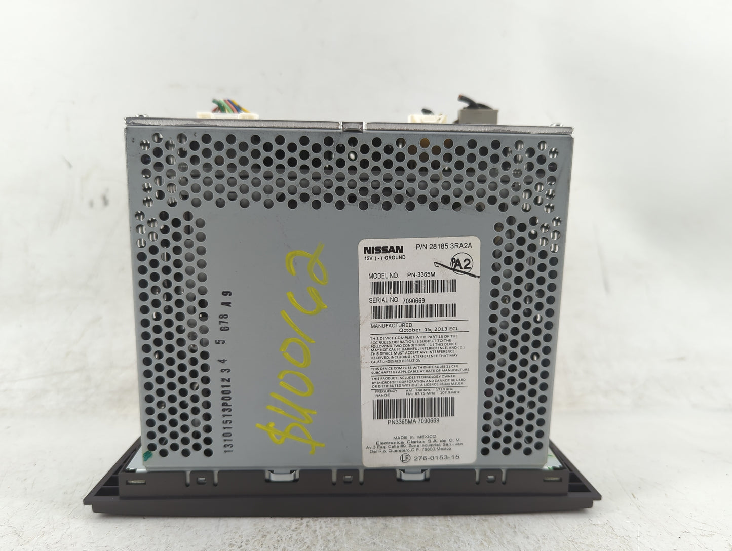 2013 Nissan Sentra Radio AM FM Cd Player Receiver Replacement P/N:28185 3RA2A Fits Fits 2014 OEM Used Auto Parts - Oemusedau