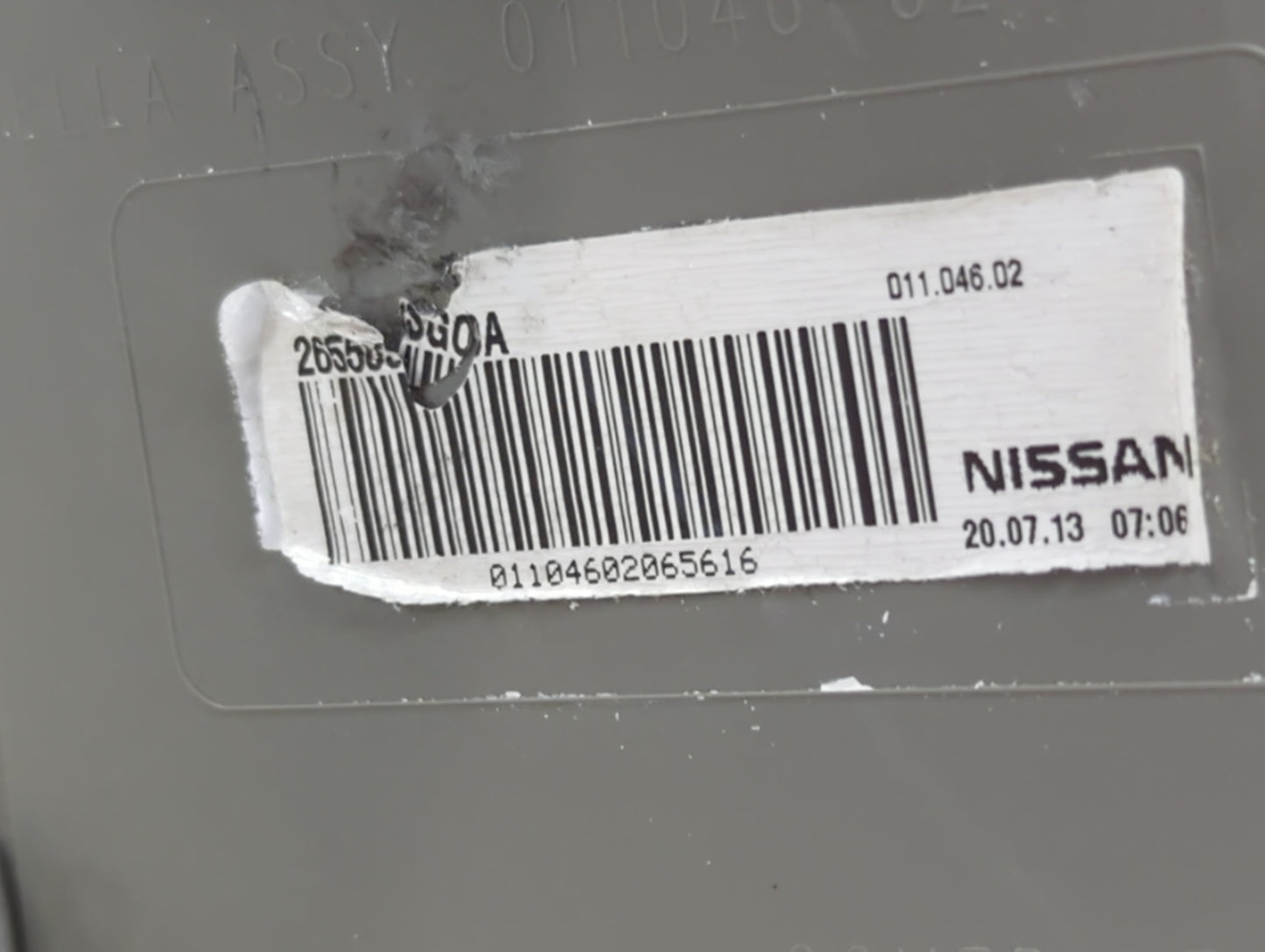 2013 Nissan Sentra Tail Light Assembly Driver Left OEM P/N:265505 Fits OEM Used Auto Parts - Oemusedautoparts1.com