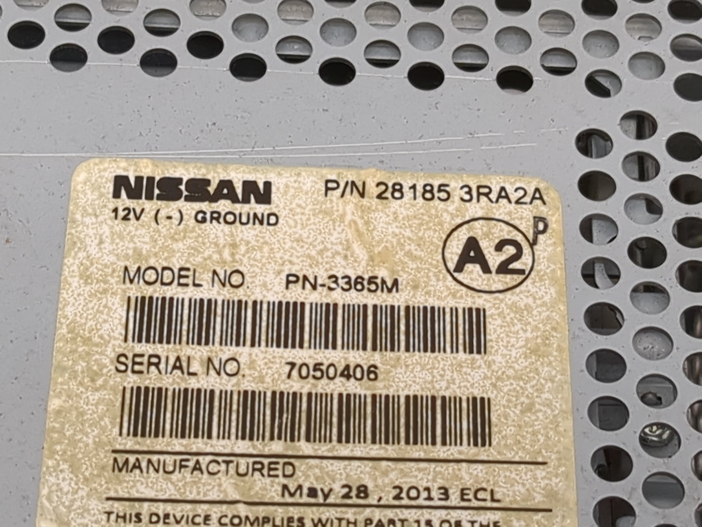 2013-2014 Nissan Sentra Radio AM FM Cd Player Receiver Replacement P/N:281853RA2A PN-3365M Fits Fits 2013 2014 OEM Used Auto