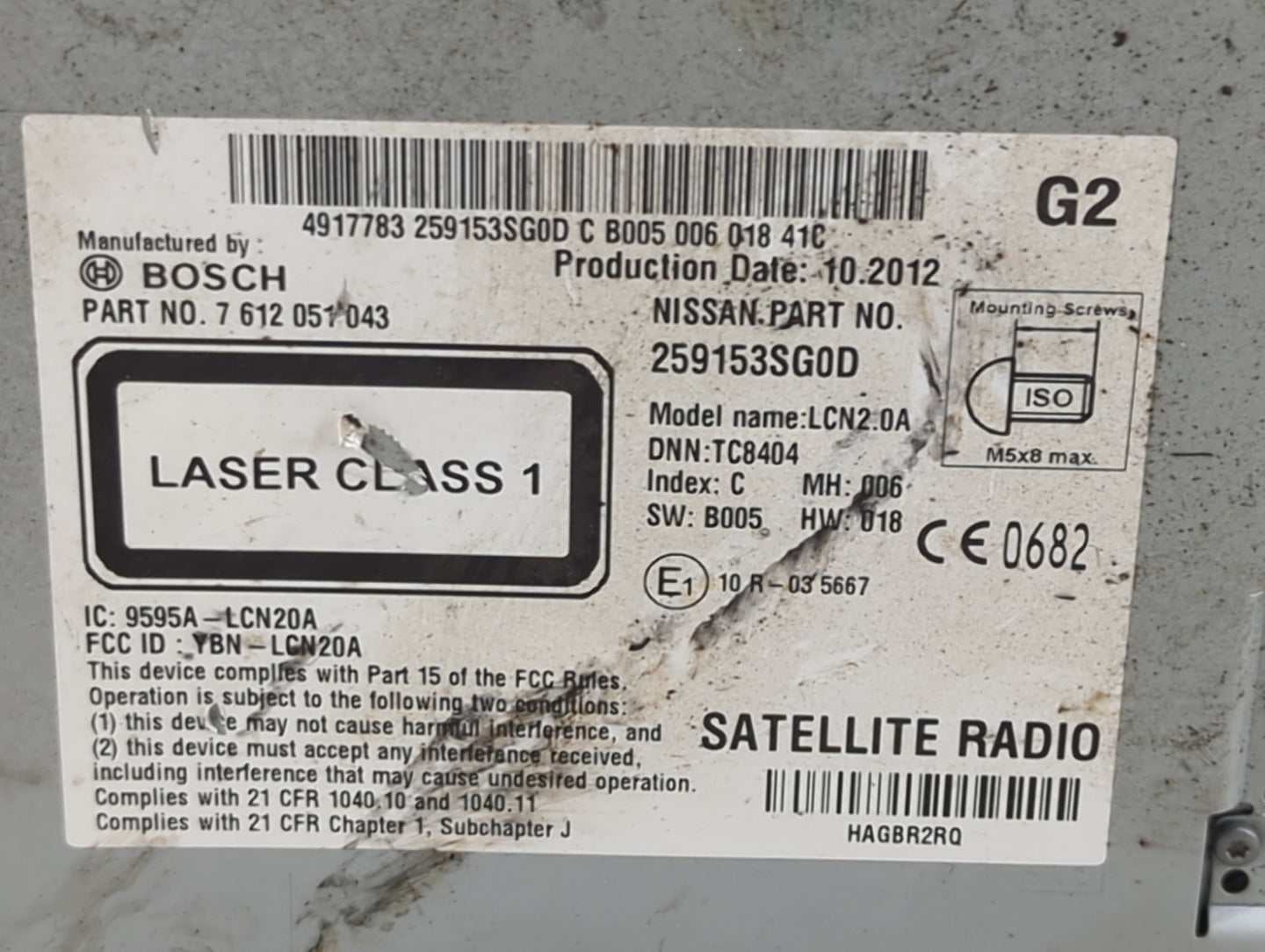 2013 Nissan Sentra Radio AM FM Cd Player Receiver Replacement P/N:7612051043 259153SG0D, CM1043, 4917783 Fits Fits 2014 OEM 
