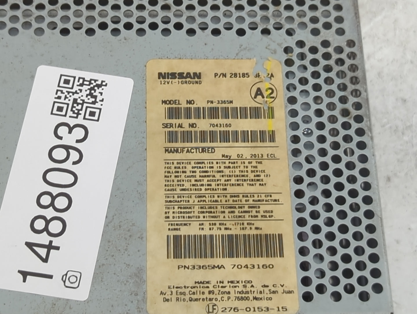 2013-2014 Nissan Sentra Radio AM FM Cd Player Receiver Replacement P/N:28185 3RA2A PN-3365M, PN3365MA Fits Fits 2013 2014 OE