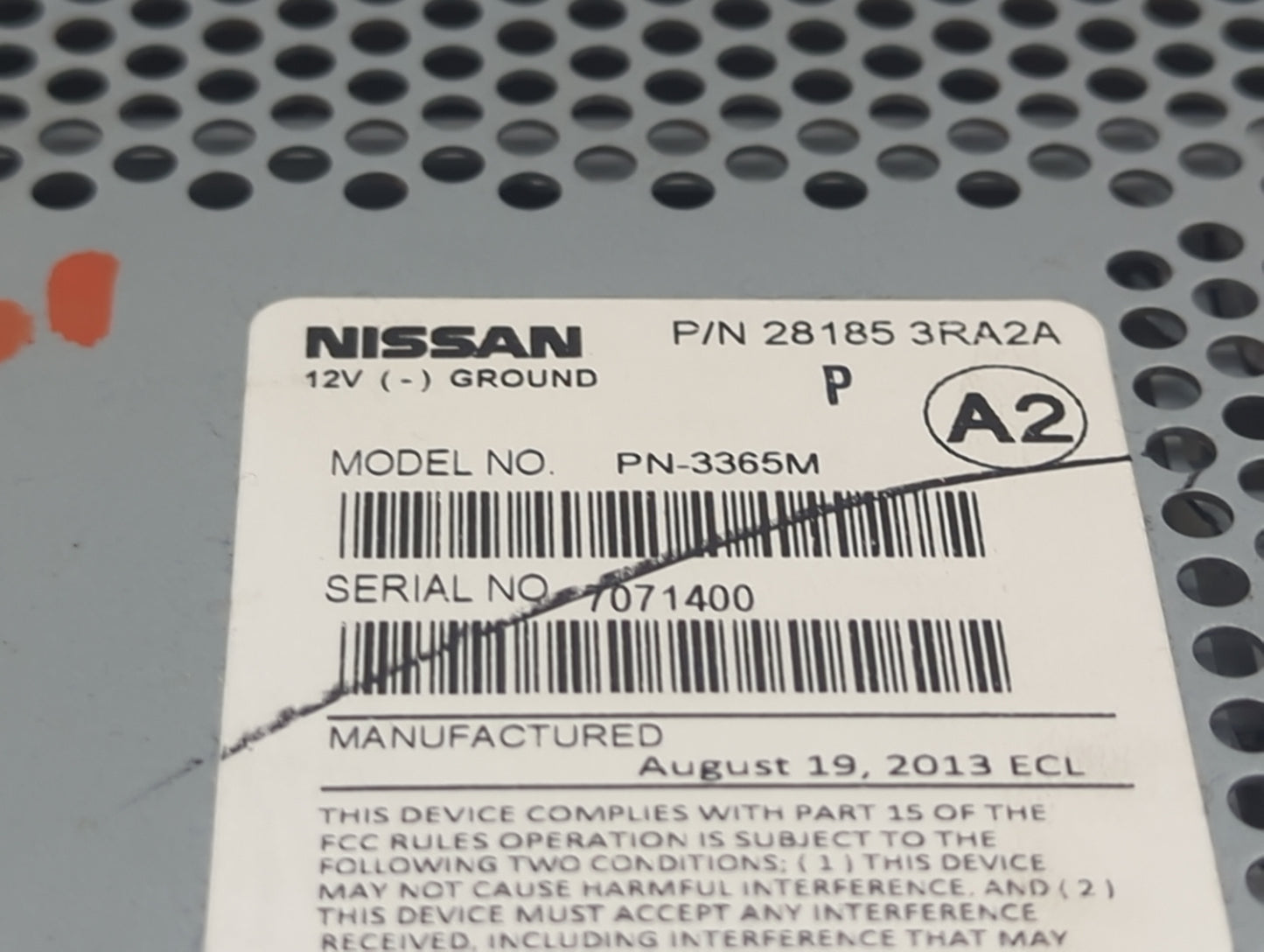 2013-2014 Nissan Sentra Radio AM FM Cd Player Receiver Replacement P/N:281853RA2A PN-3365M Fits Fits 2013 2014 OEM Used Auto