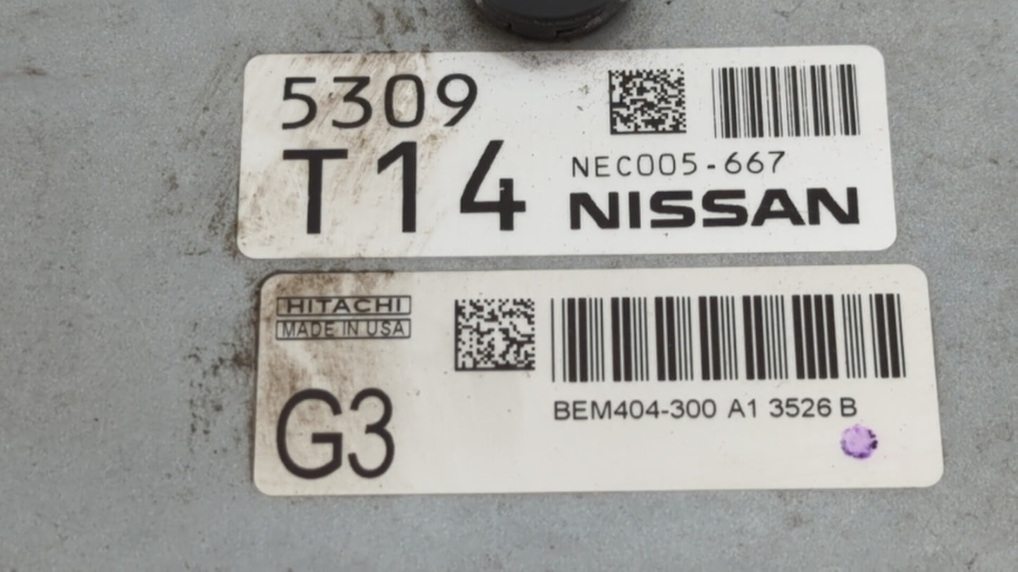 2013-2015 Nissan Sentra PCM Engine Control Computer ECU ECM PCU OEM P/N:BEM404-300 A1 NEC001-666 Fits Fits 2013 2014 2015 OE