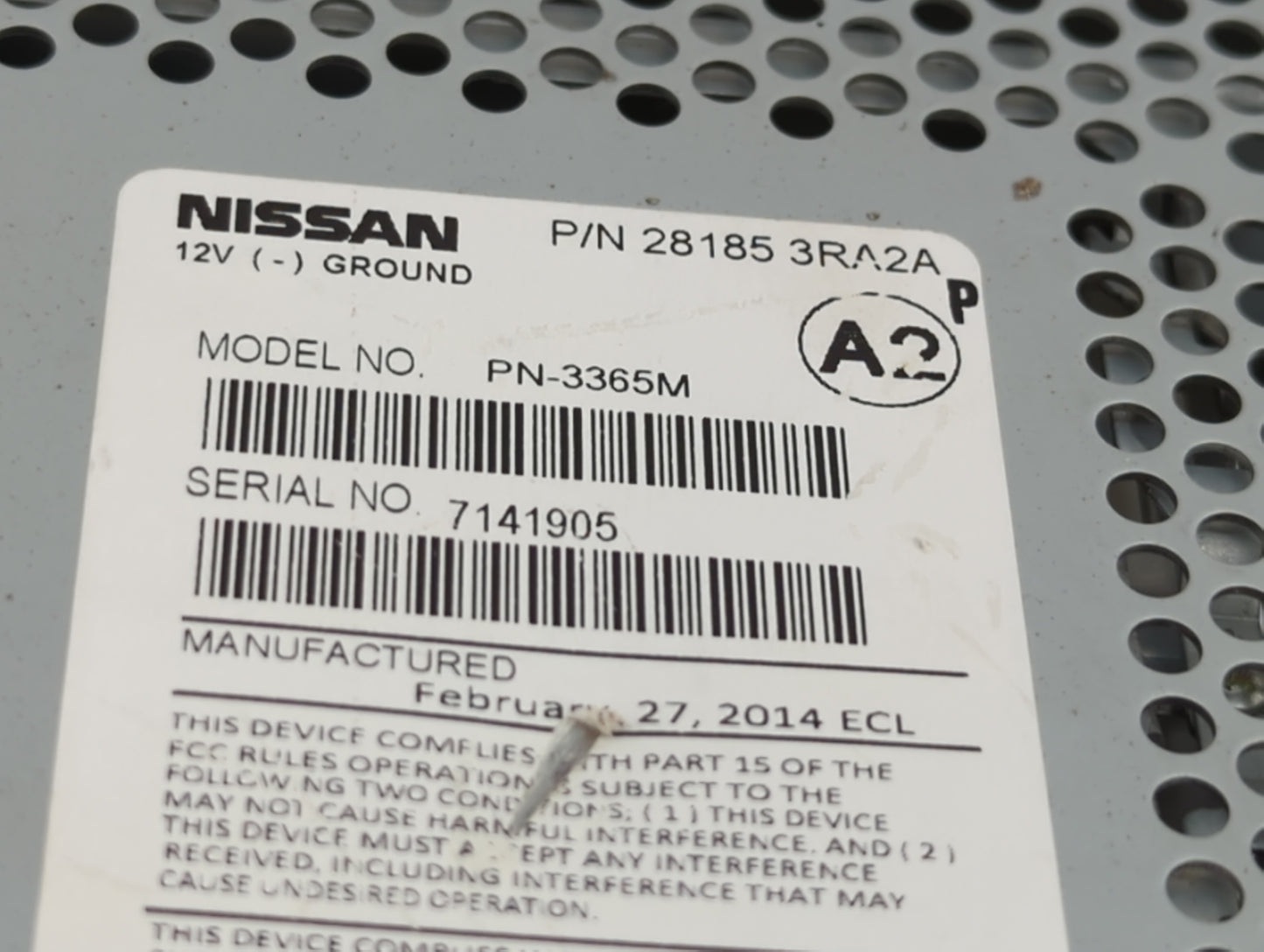 2013-2014 Nissan Sentra Radio AM FM Cd Player Receiver Replacement P/N:28185-3RA2A 28185-3RA2B, 28185 3RA2D Fits Fits 2013 2