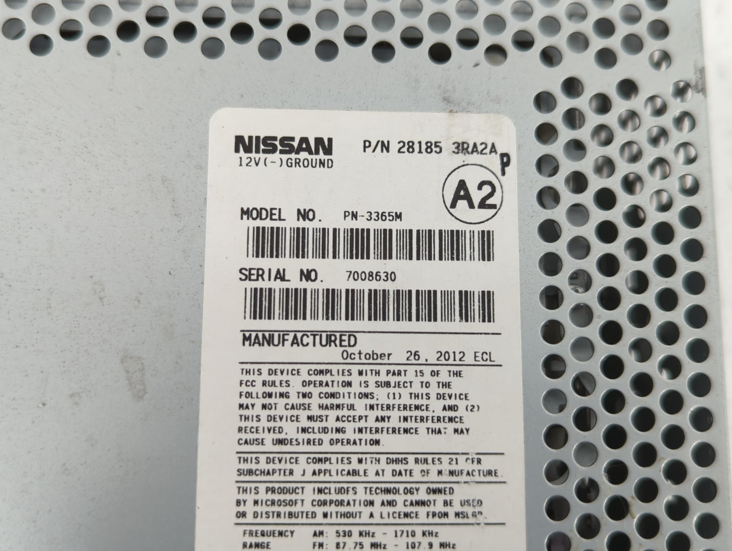 2013-2014 Nissan Sentra Am Fm Cd Player Radio Receiver - Oemusedautoparts1.com