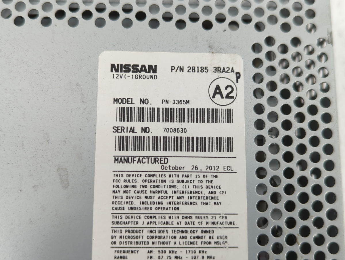 2013-2014 Nissan Sentra Am Fm Cd Player Radio Receiver 380206 - Oemusedautoparts1.com
