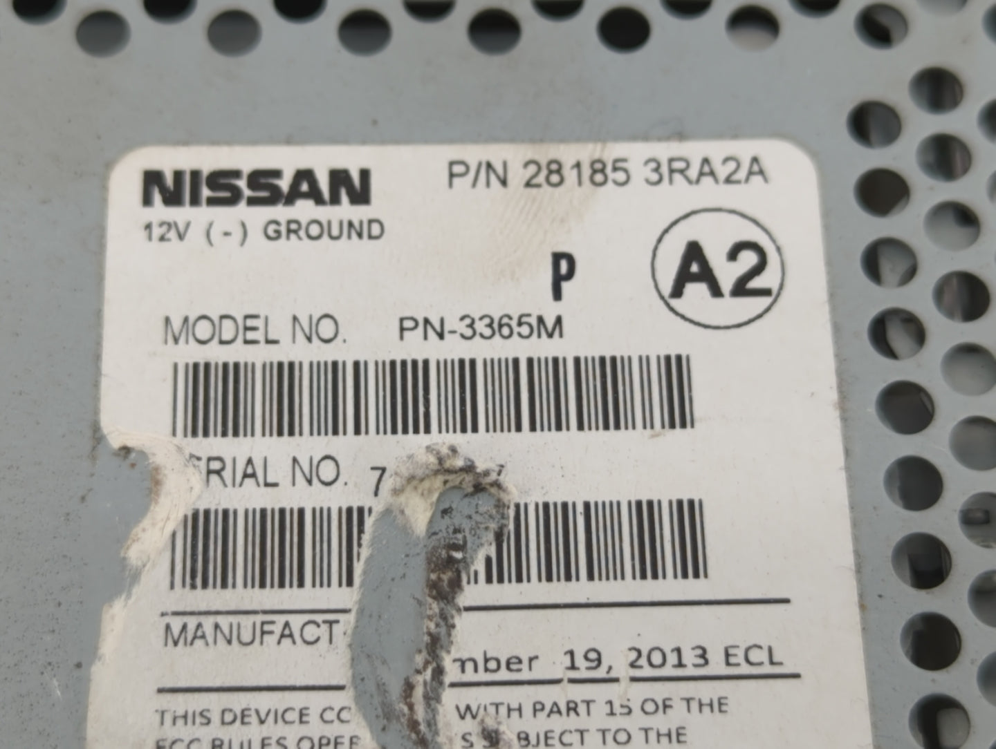 2013-2014 Nissan Sentra Radio AM FM Cd Player Receiver Replacement P/N:28185-3RA2D 28185-3RA2A, 28185-3RA2B Fits Fits 2013 2