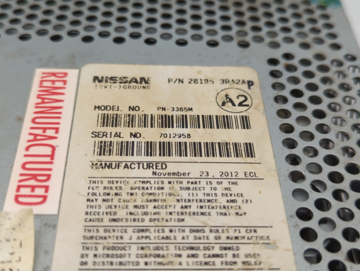 2013-2014 Nissan Sentra Am Fm Cd Player Radio Receiver - Oemusedautoparts1.com