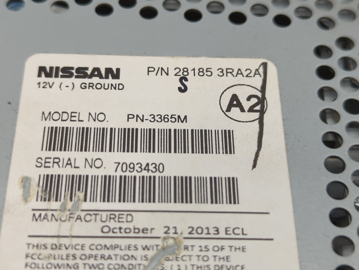 2013-2014 Nissan Sentra Radio AM FM Cd Player Receiver Replacement P/N:28185 3RA2A Fits Fits 2013 2014 OEM Used Auto Parts -
