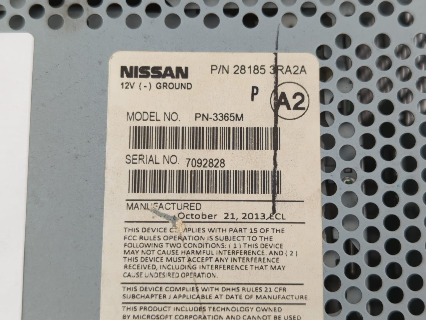2013-2014 Nissan Sentra Radio AM FM Cd Player Receiver Replacement P/N:28185 3RA2A Fits Fits 2013 2014 OEM Used Auto Parts -