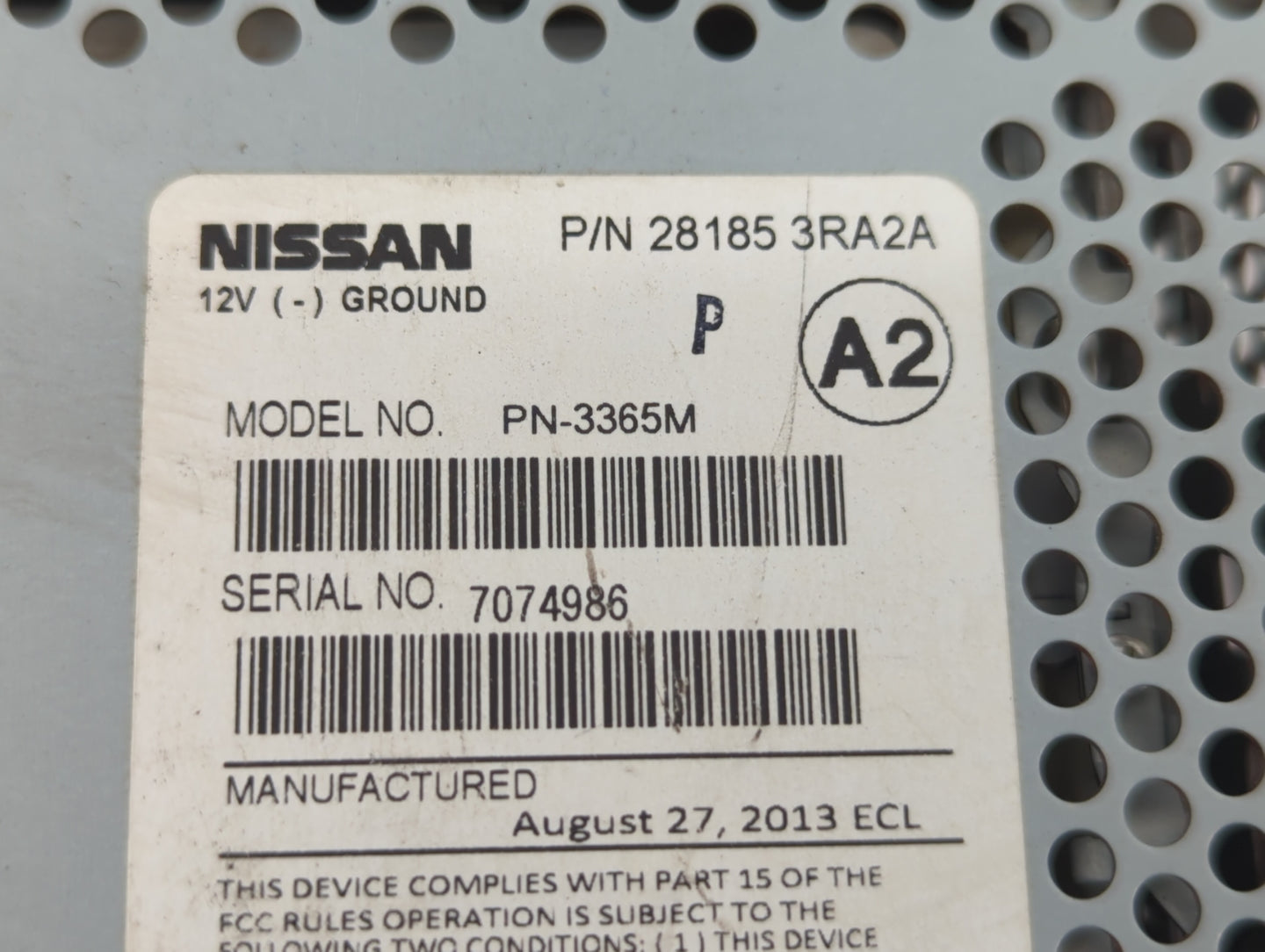 2013-2014 Nissan Sentra Radio AM FM Cd Player Receiver Replacement P/N:28185 3RA2A Fits Fits 2013 2014 OEM Used Auto Parts -