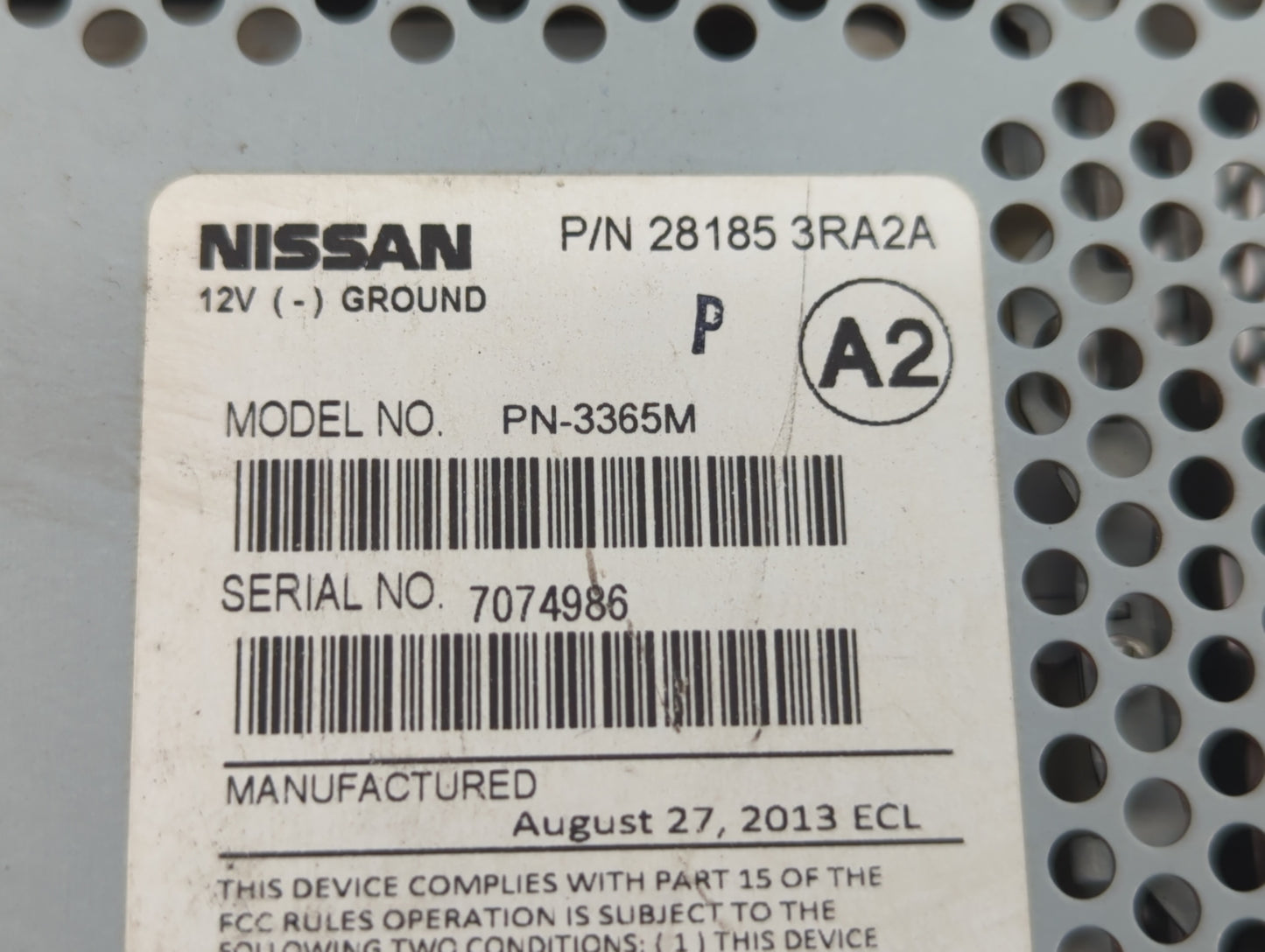 2013-2014 Nissan Sentra Radio AM FM Cd Player Receiver Replacement P/N:28185 3RA2A Fits Fits 2013 2014 OEM Used Auto Parts -