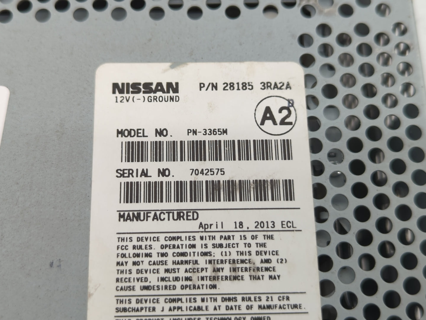 2013-2014 Nissan Sentra Radio AM FM Cd Player Receiver Replacement P/N:281853RA2A Fits Fits 2013 2014 OEM Used Auto Parts - 