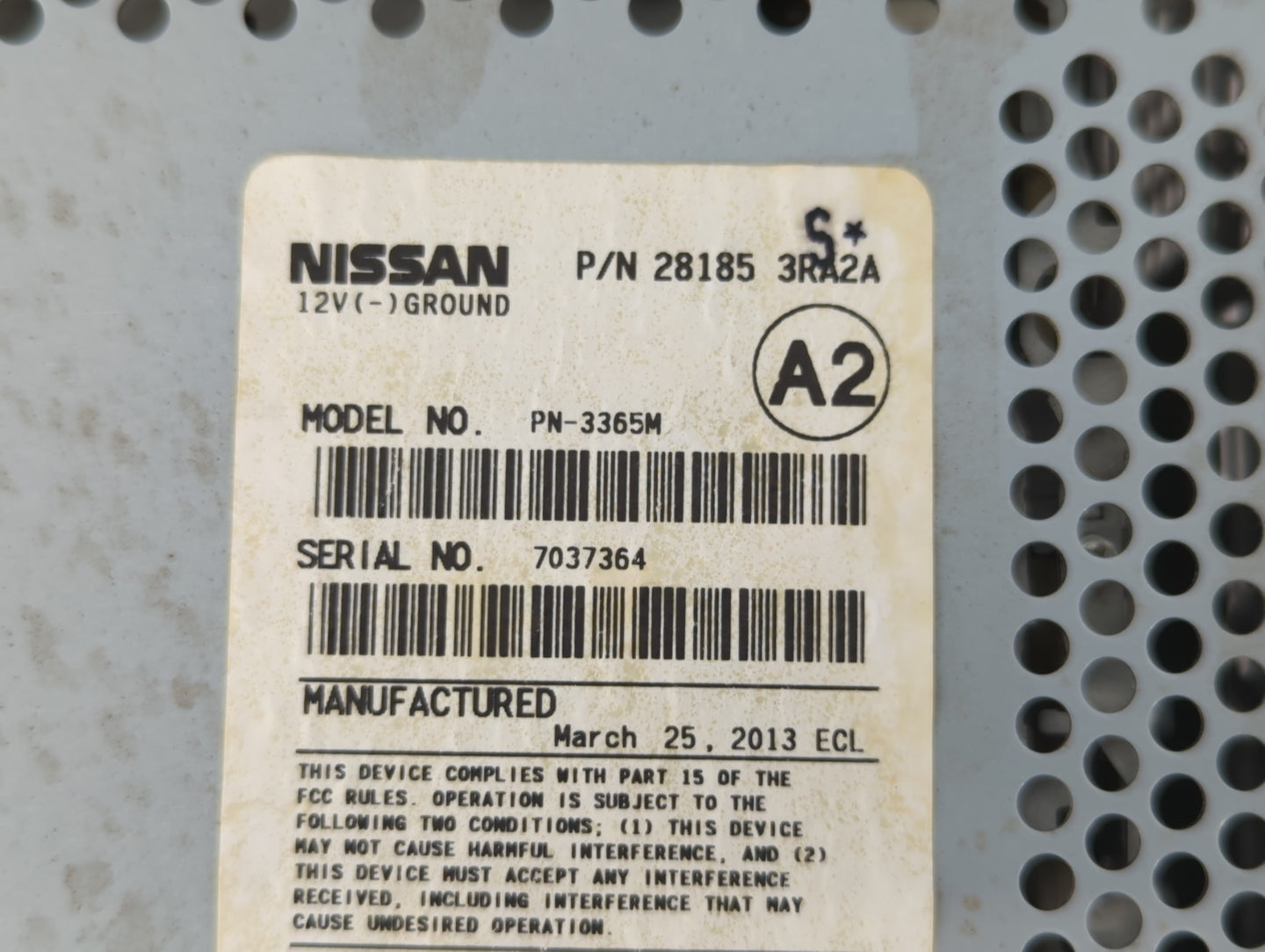 2013-2014 Nissan Sentra Radio AM FM Cd Player Receiver Replacement P/N:28185 3RA2A Fits Fits 2013 2014 OEM Used Auto Parts -