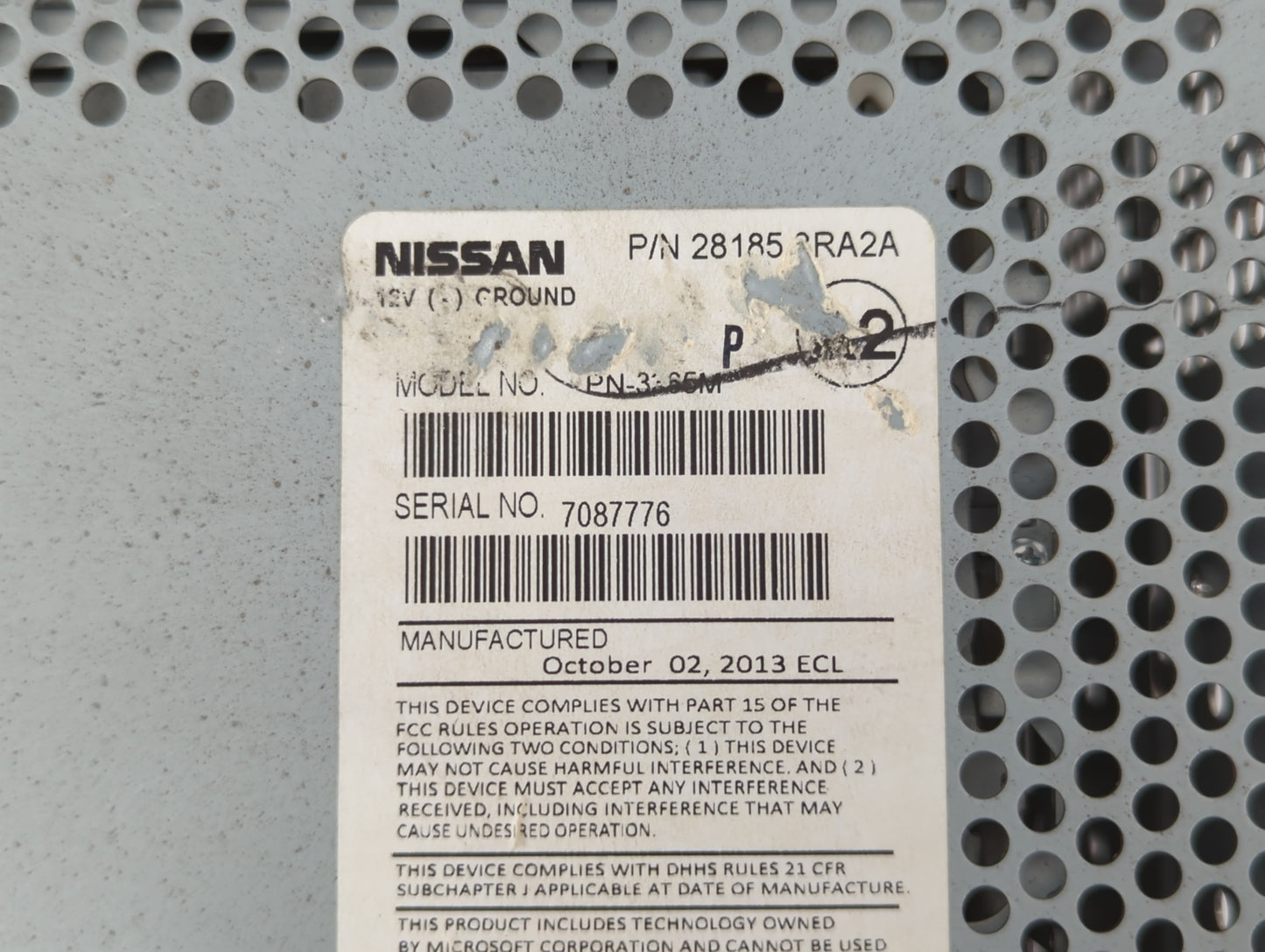 2013-2014 Nissan Sentra Radio AM FM Cd Player Receiver Replacement P/N:28185 3RA2A Fits Fits 2013 2014 OEM Used Auto Parts -