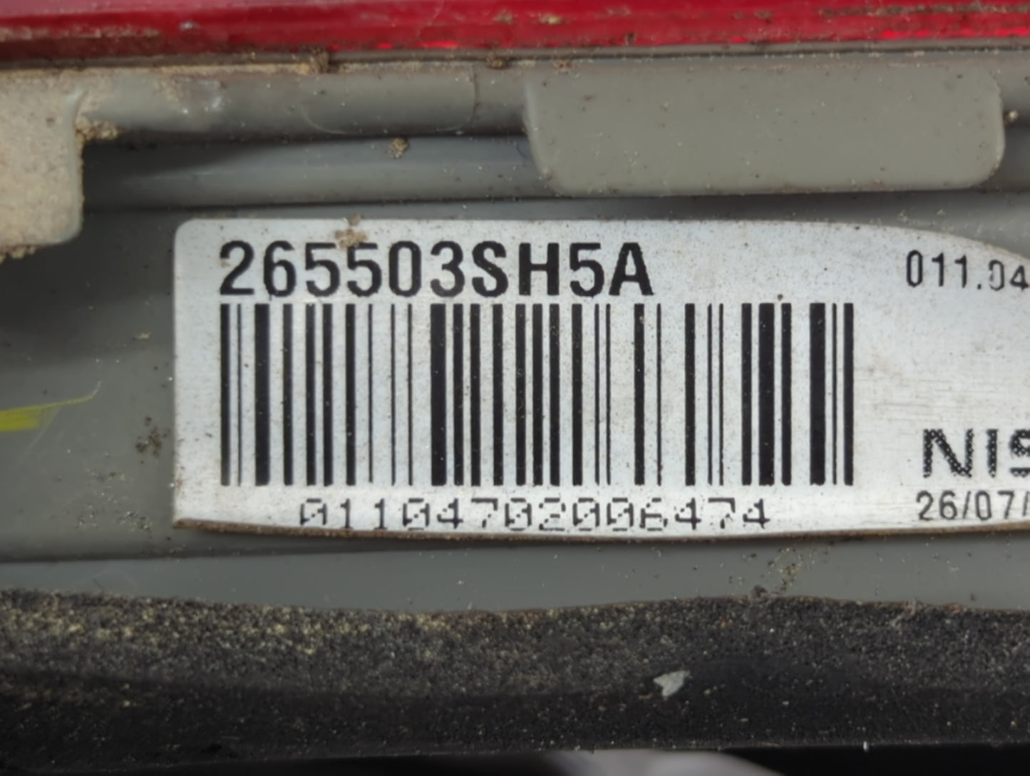 2013-2015 Nissan Sentra Tail Light Assembly Passenger Right OEM P/N:265503SH5A Fits Fits 2013 2014 2015 OEM Used Auto Parts 
