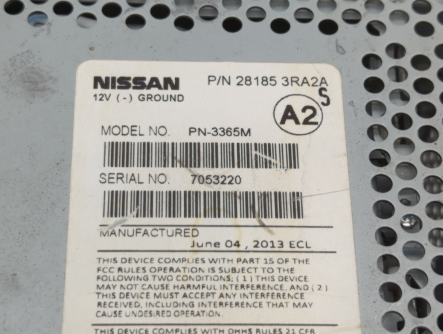 2013-2014 Nissan Sentra Radio AM FM Cd Player Receiver Replacement P/N:28185 3RA2A Fits Fits 2013 2014 OEM Used Auto Parts -