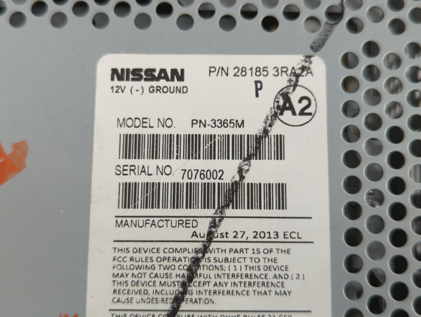 2013-2014 Nissan Sentra Radio AM FM Cd Player Receiver Replacement P/N:28185 3RA2A Fits Fits 2013 2014 OEM Used Auto Parts -