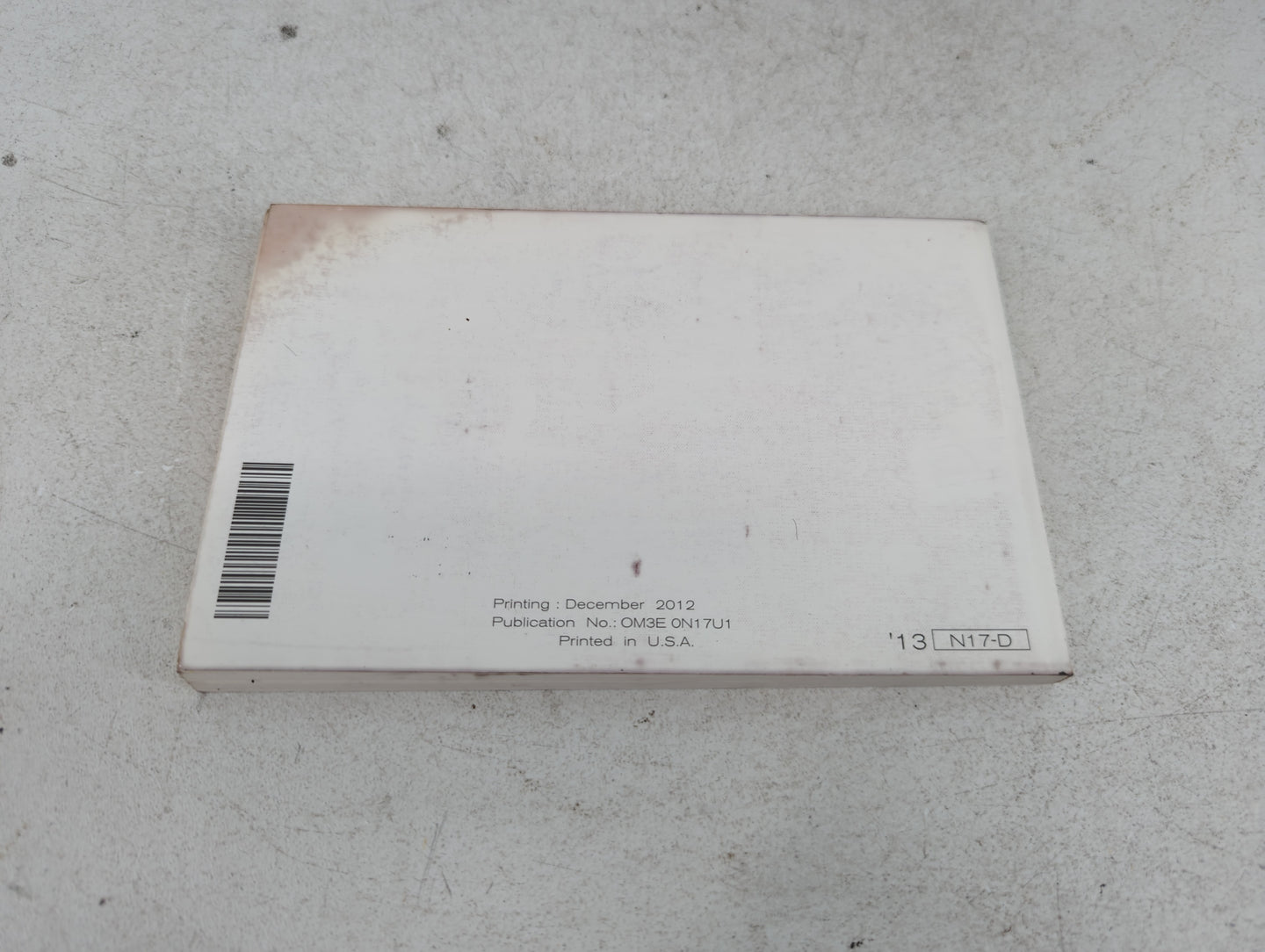 2013 Nissan Versa Owners Manual Book Guide P/N:OM3E 0N17U1 OEM Used Auto Parts - Oemusedautoparts1.com