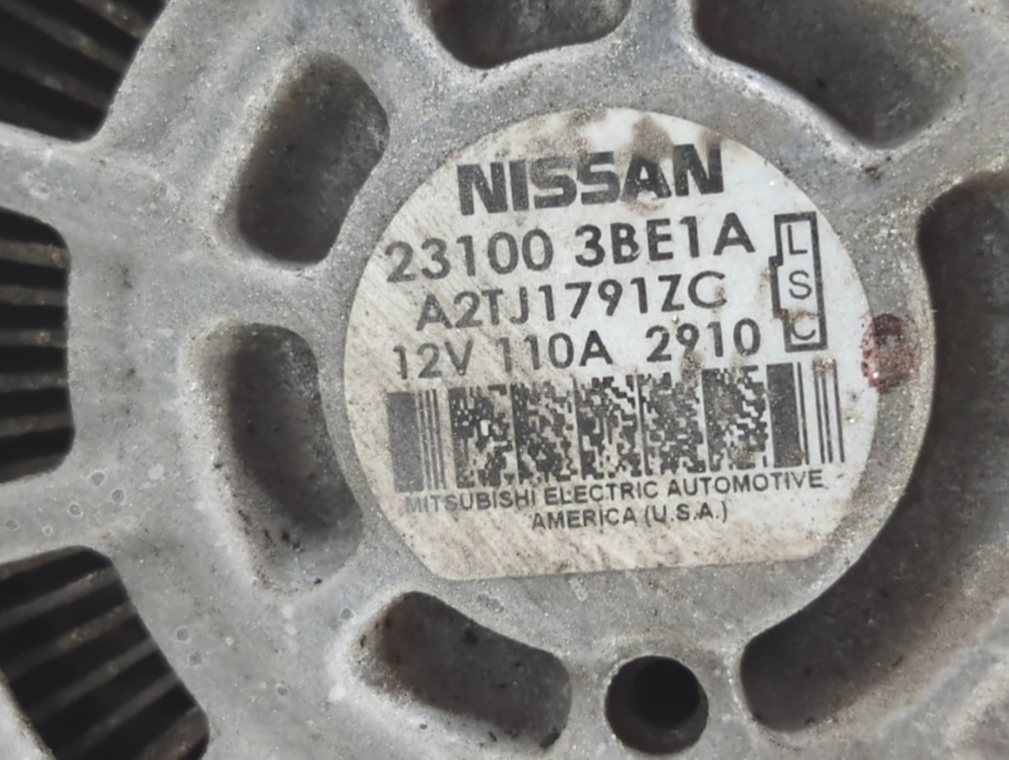 2012-2019 Nissan Versa Alternator Replacement Generator Charging Assembly Engine OEM P/N:23100 3BE1A Fits OEM Used Auto Part