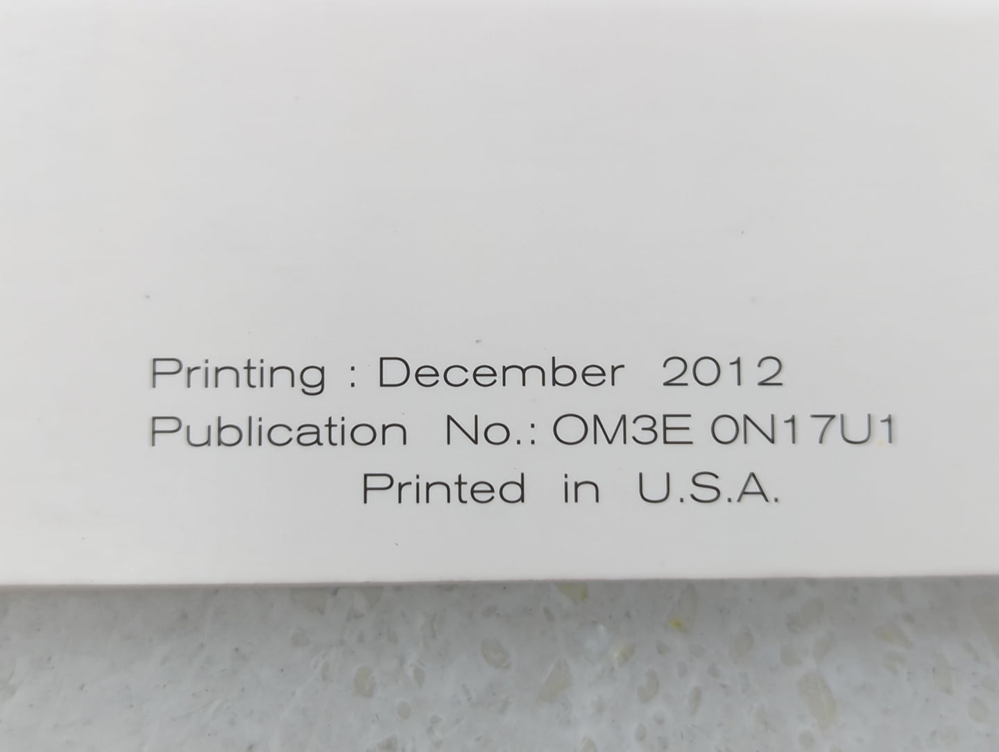 2013 Nissan Versa Owners Manual Book Guide P/N:OM3E 0N17U1 OEM Used Auto Parts - Oemusedautoparts1.com