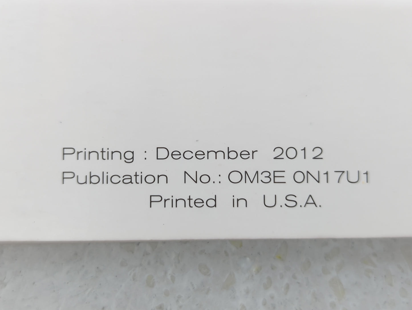 2013 Nissan Versa Owners Manual Book Guide P/N:OM3E 0N17U1 OEM Used Auto Parts - Oemusedautoparts1.com