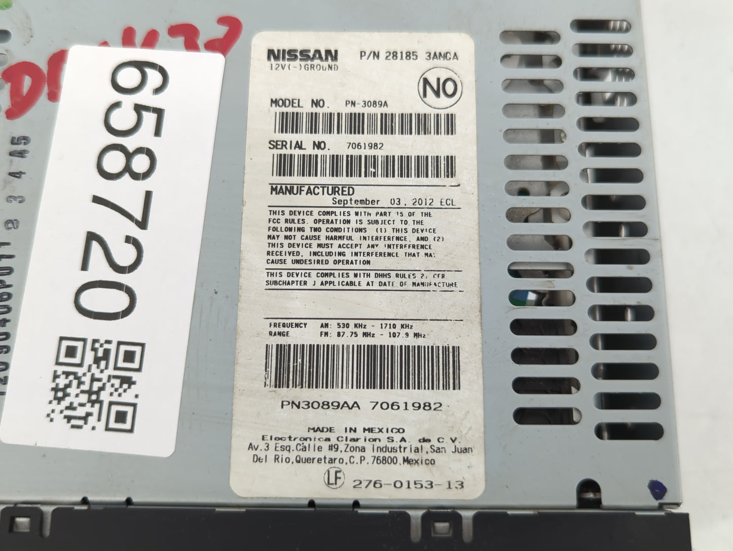 2013-2013 Nissan Versa Am Fm Cd Player Radio Receiver - Oemusedautoparts1.com