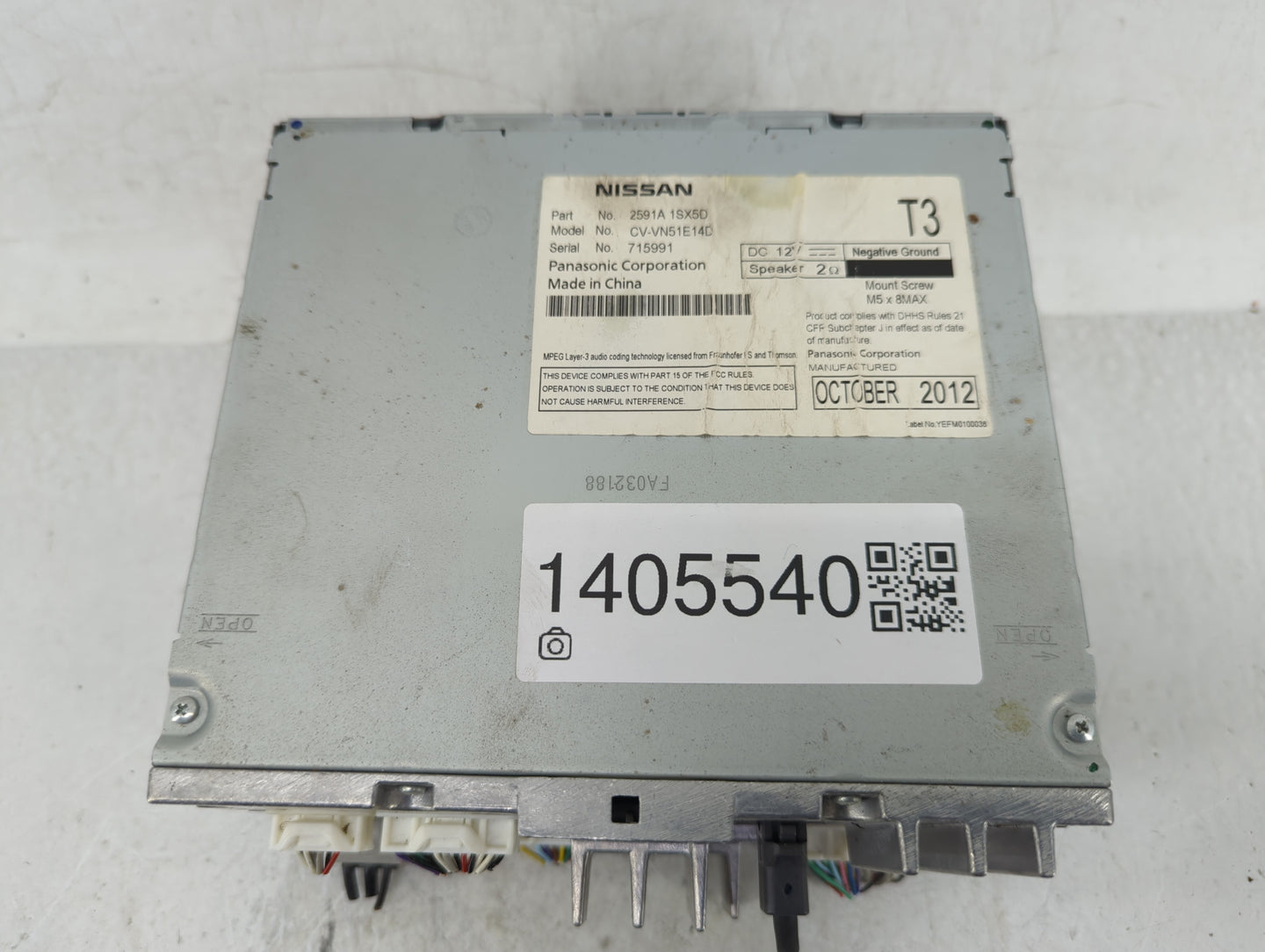 2013 Pontiac Pathfinder Radio AM FM Cd Player Receiver Replacement P/N:2591A 1SX5D Fits Fits 2014 2015 OEM Used Auto Parts -