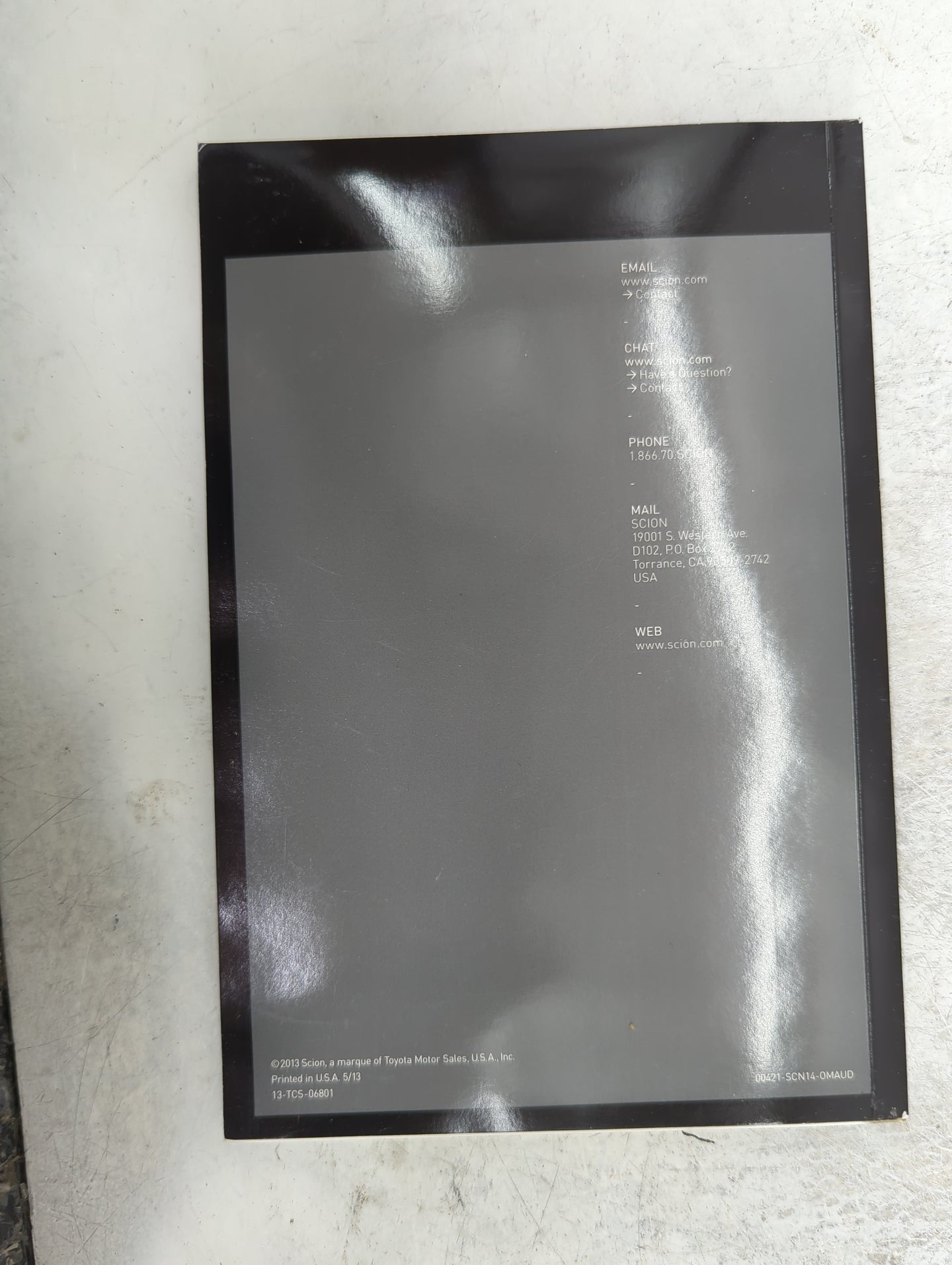 2013 Scion Fr-S Owners Manual Book Guide P/N:00421-SCN14-OMAUD OEM Used Auto Parts - Oemusedautoparts1.com
