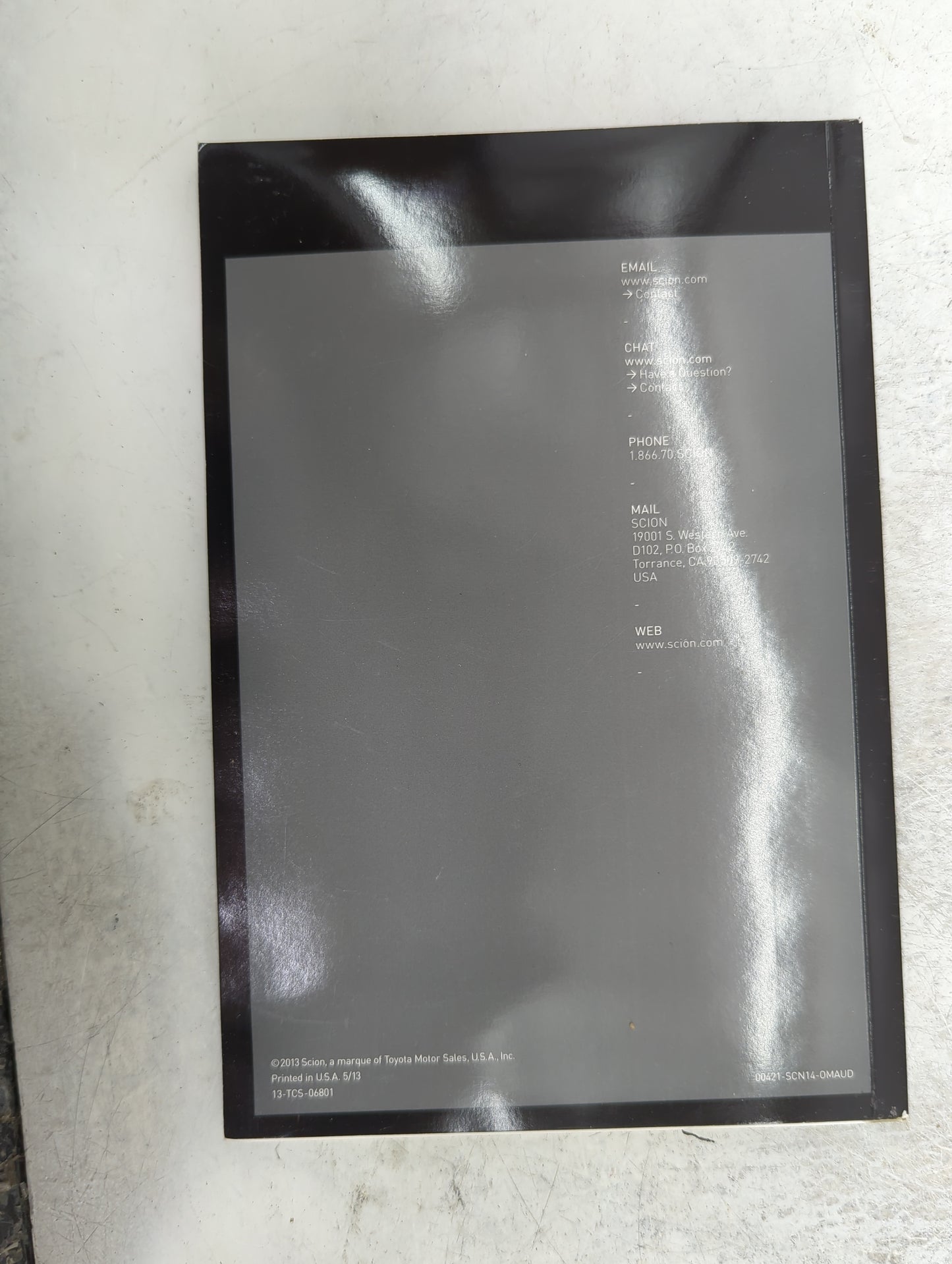 2013 Scion Fr-S Owners Manual Book Guide P/N:00421-SCN14-OMAUD OEM Used Auto Parts - Oemusedautoparts1.com