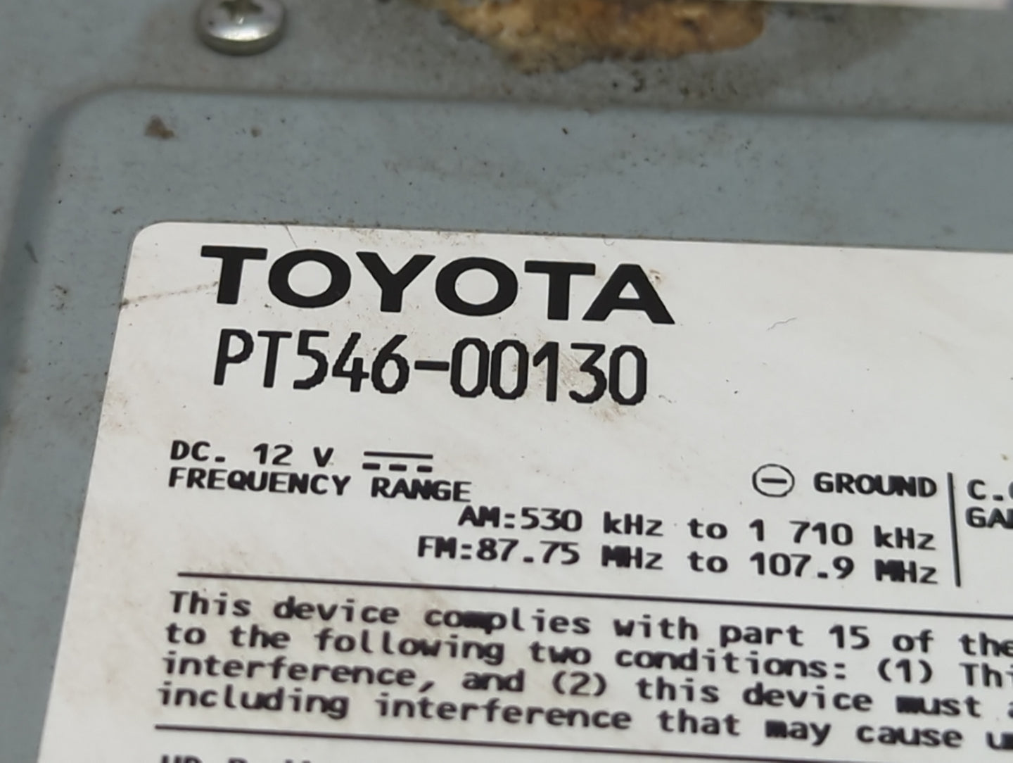 2012-2014 Scion Xb Radio AM FM Cd Player Receiver Replacement P/N:PT546-00130 Fits Fits 2012 2013 2014 OEM Used Auto Parts -