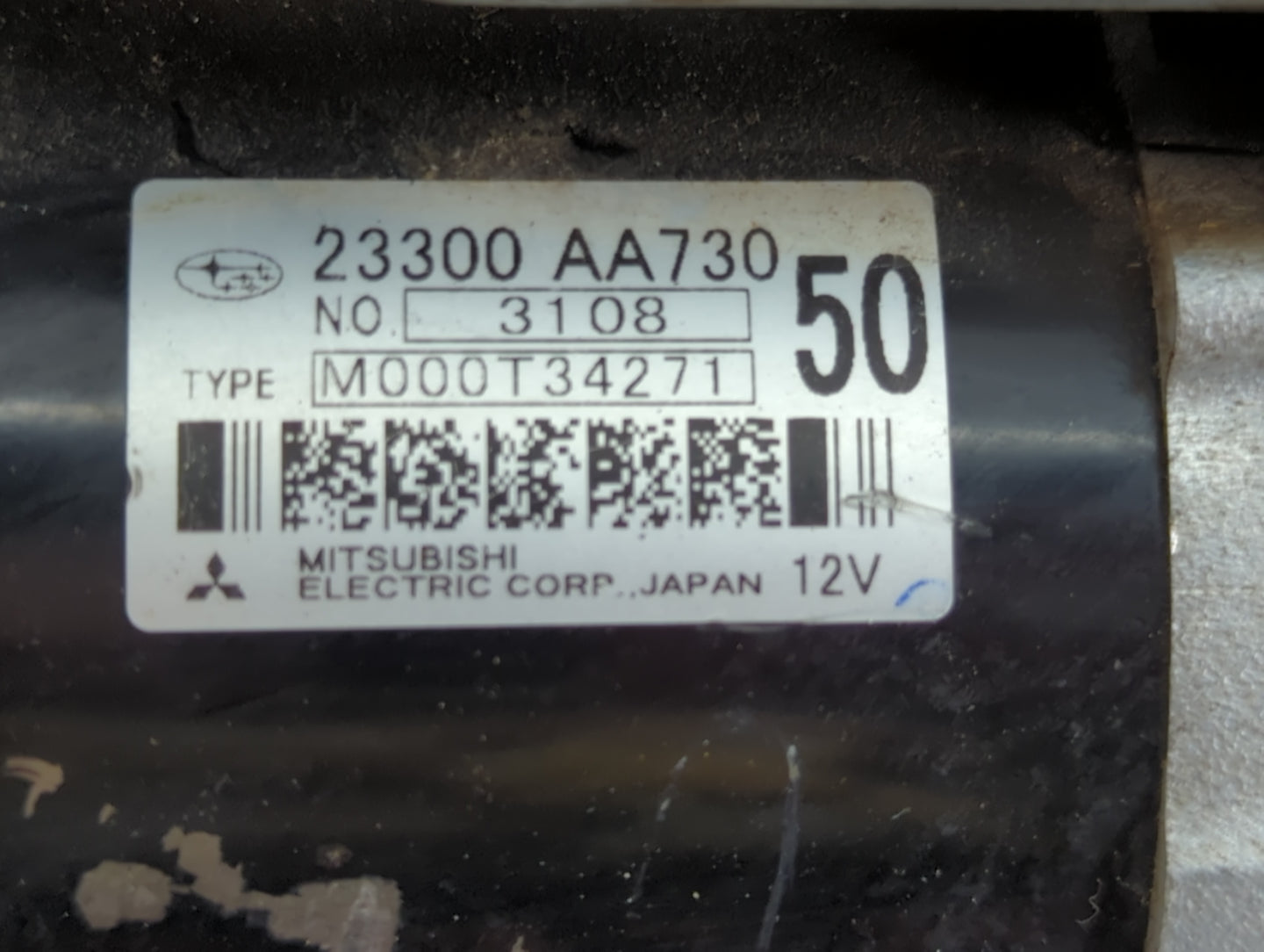 2013 Subaru Brz Car Starter Motor Solenoid OEM P/N:23300 AA730 Fits OEM Used Auto Parts - Oemusedautoparts1.com