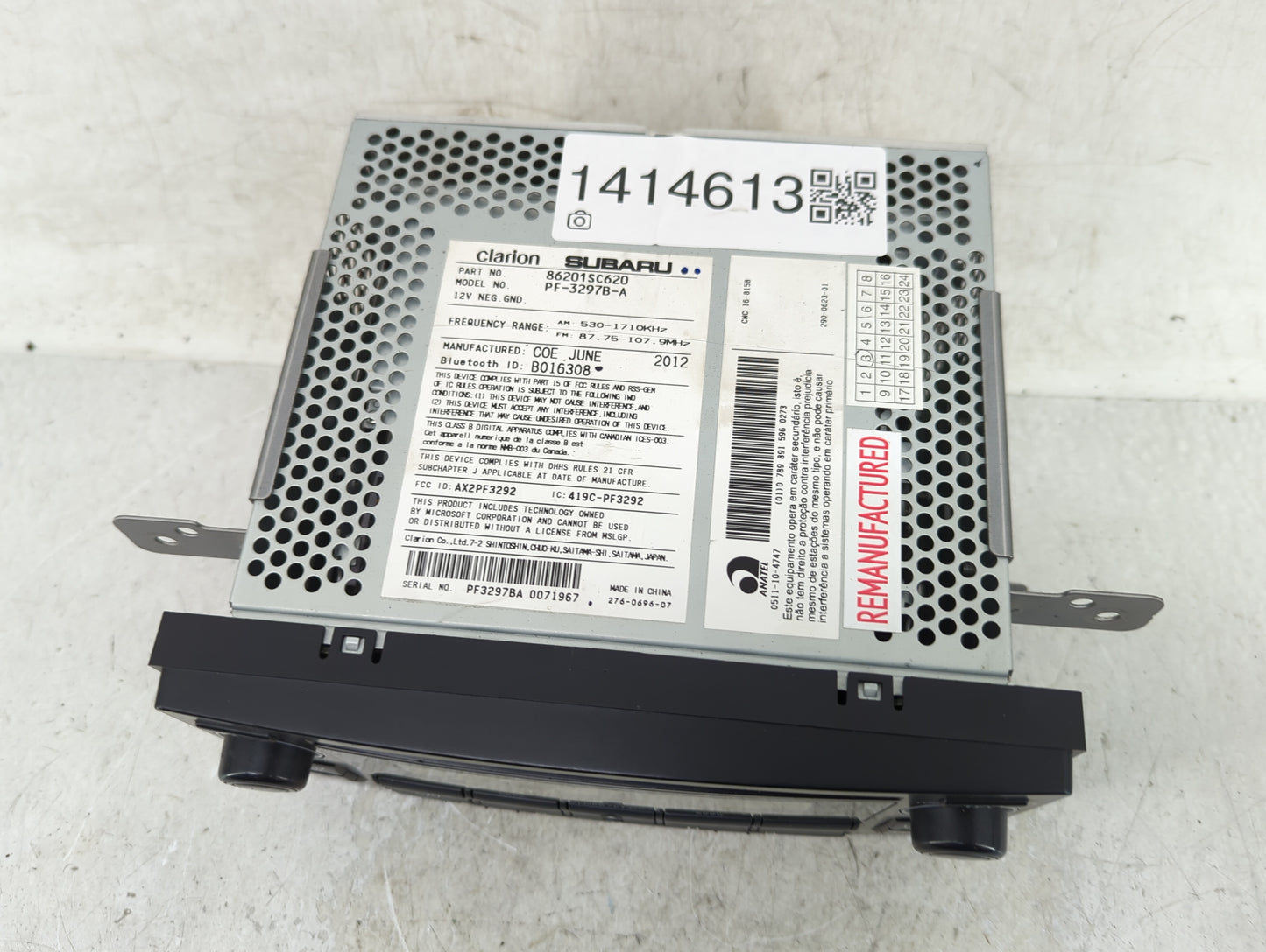 2013 Subaru Forester Radio AM FM Cd Player Receiver Replacement P/N:86201SC620 Fits OEM Used Auto Parts - Oemusedautoparts1.