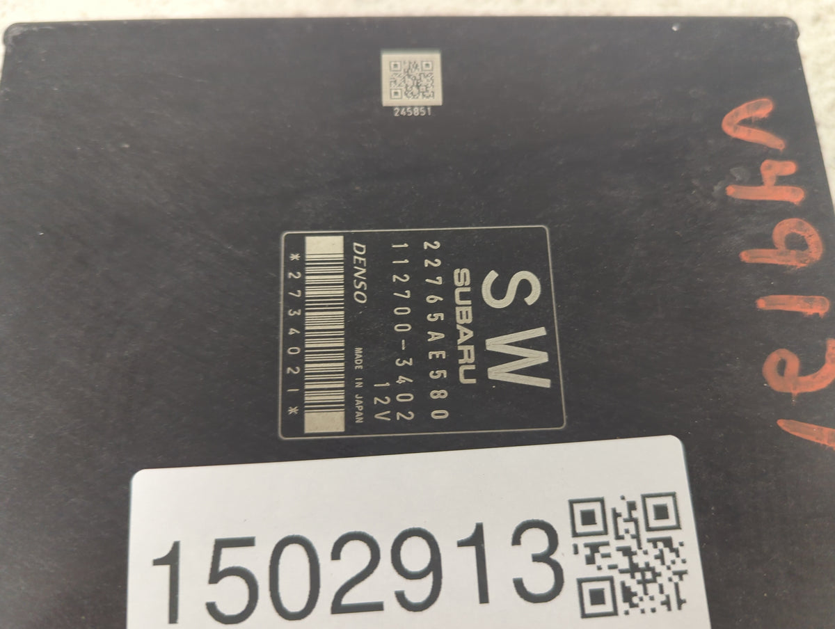 2013 Subaru Forester PCM Engine Control Computer ECU ECM PCU OEM P/N:22765AE580 112700-3402 Fits OEM Used Auto Parts - Oemus
