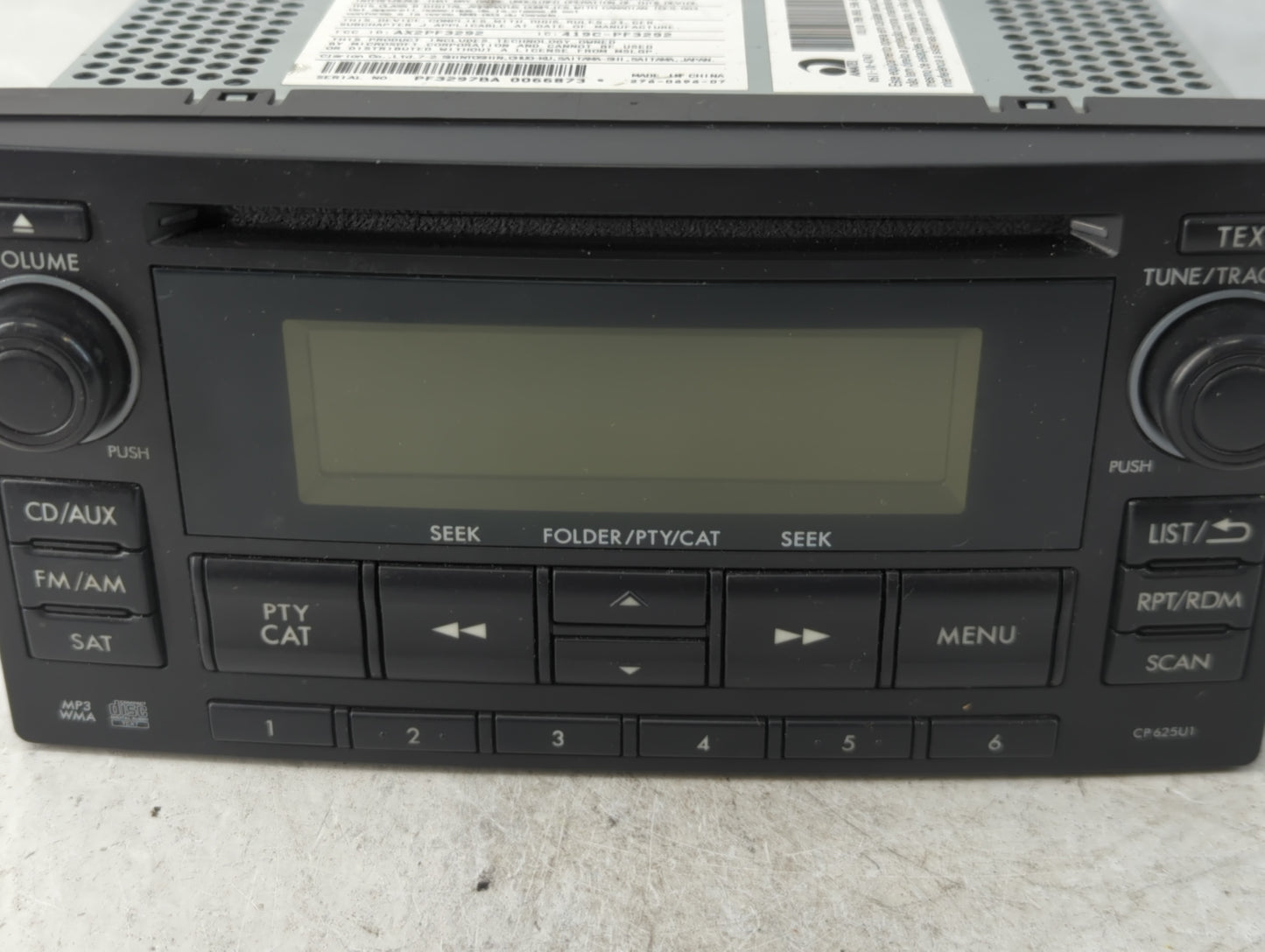 2013 Subaru Forester Radio AM FM Cd Player Receiver Replacement P/N:86201SC620 Fits OEM Used Auto Parts - Oemusedautoparts1.