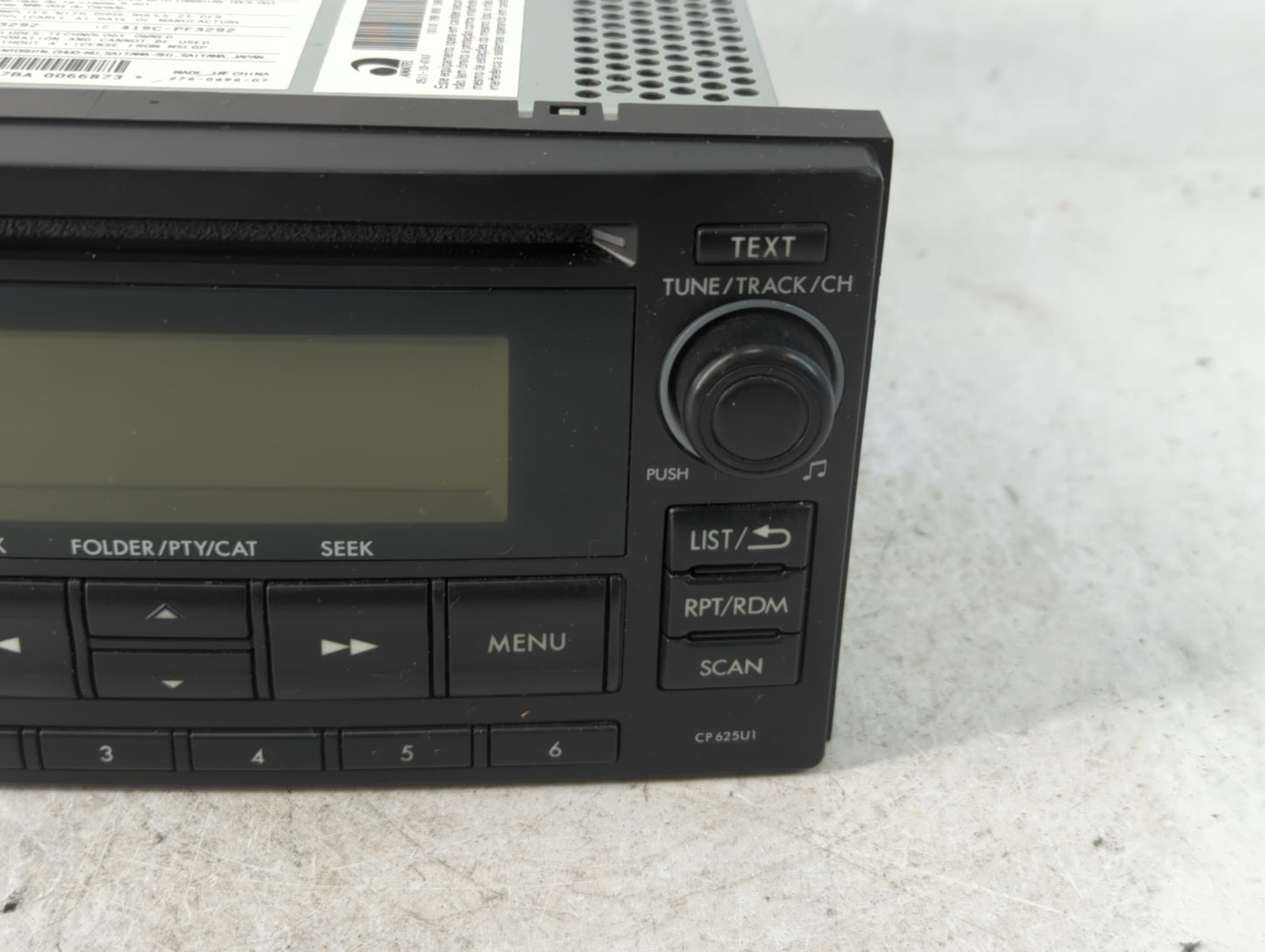 2013 Subaru Forester Radio AM FM Cd Player Receiver Replacement P/N:86201SC620 Fits OEM Used Auto Parts - Oemusedautoparts1.