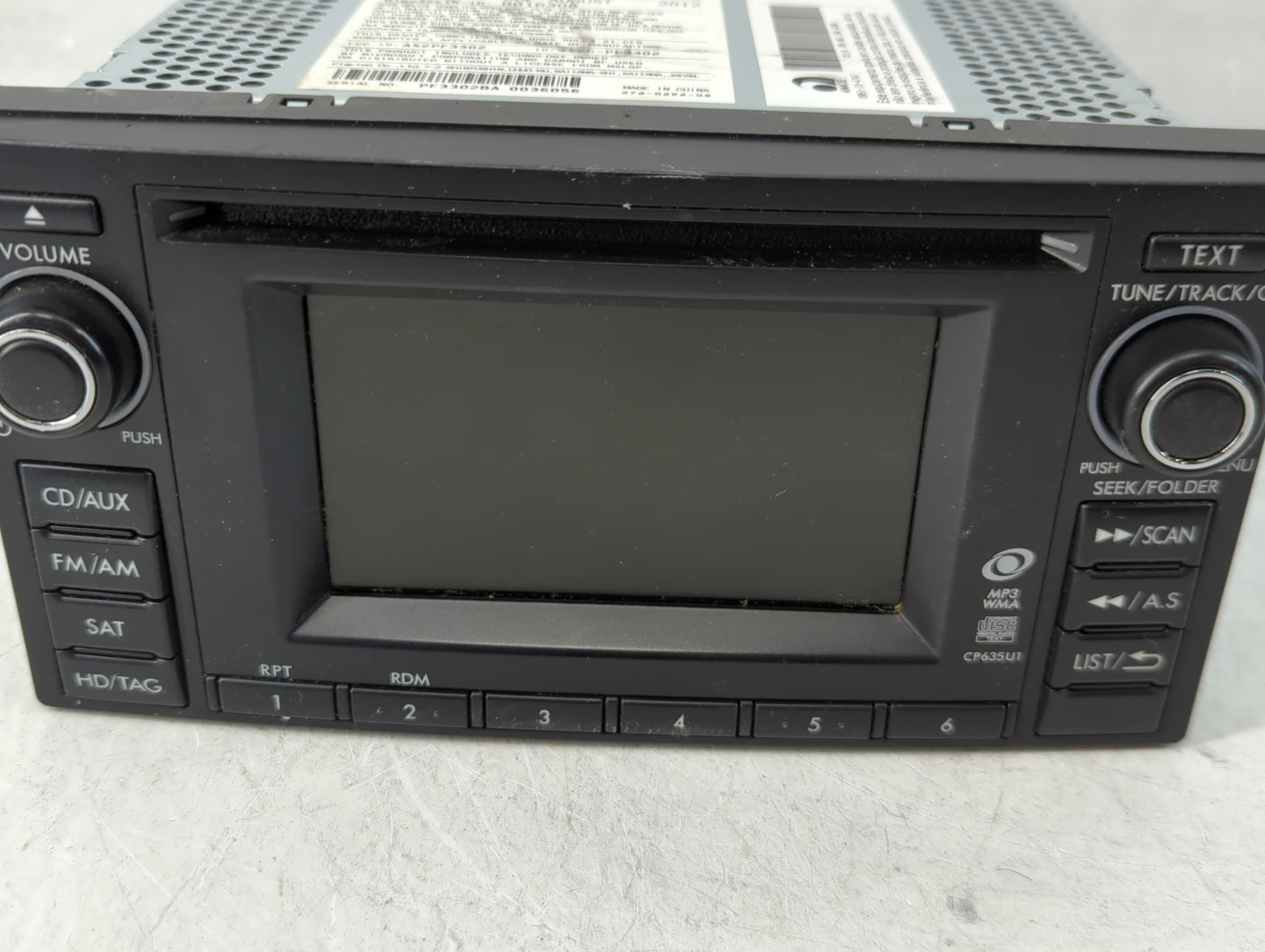2013 Subaru Forester Radio AM FM Cd Player Receiver Replacement P/N:86201SC630 Fits OEM Used Auto Parts - Oemusedautoparts1.