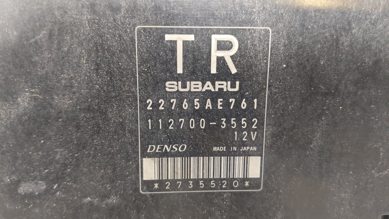 2013 Subaru Impreza PCM Engine Control Computer ECU ECM PCU OEM P/N:22765AE761 Fits OEM Used Auto Parts - Oemusedautoparts1.