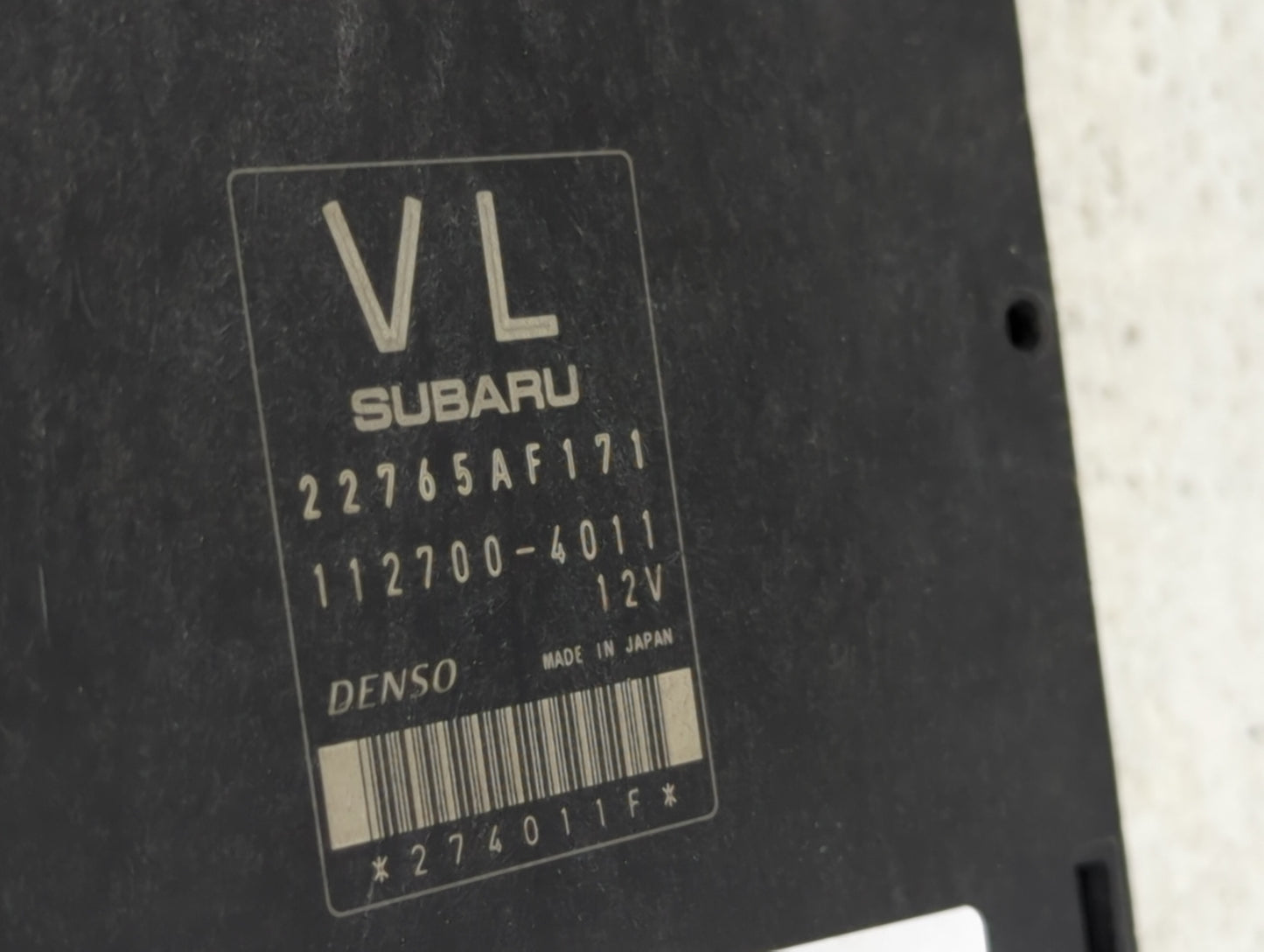 2013 Subaru Impreza PCM Engine Control Computer ECU ECM PCU OEM P/N:22765AF171 112700-4011 Fits OEM Used Auto Parts - Oemuse