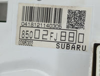 2013 Subaru Impreza Instrument Cluster Speedometer Gauges P/N:85002FJ880 Fits OEM Used Auto Parts - Oemusedautoparts1.com