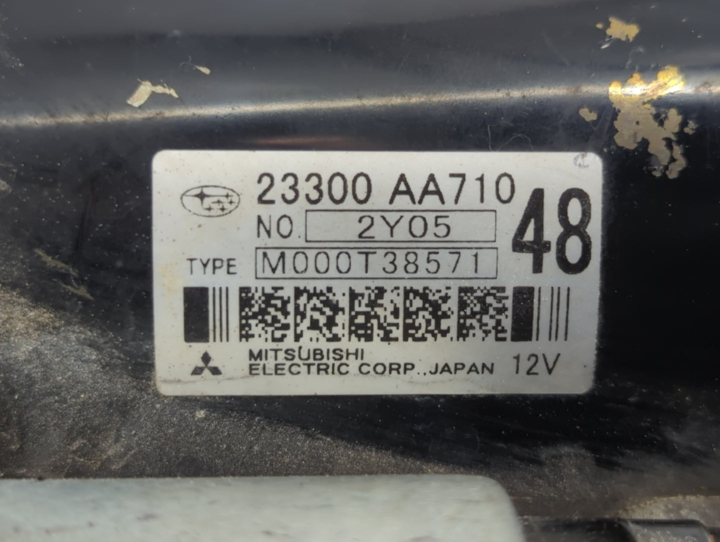 2012-2016 Subaru Impreza Car Starter Motor Solenoid OEM P/N:M000T38571 23300 AA710 Fits OEM Used Auto Parts - Oemusedautopar